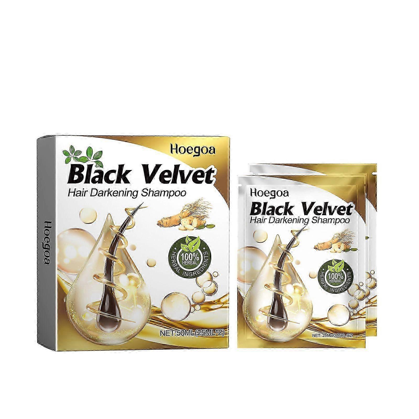 Hoegoa Shampooing pour cheveux noirs Soins pour cheveux noirs Massage des cheveux doux Le cuir chevelu hydrate les cheveux Nettoyage en profondeur