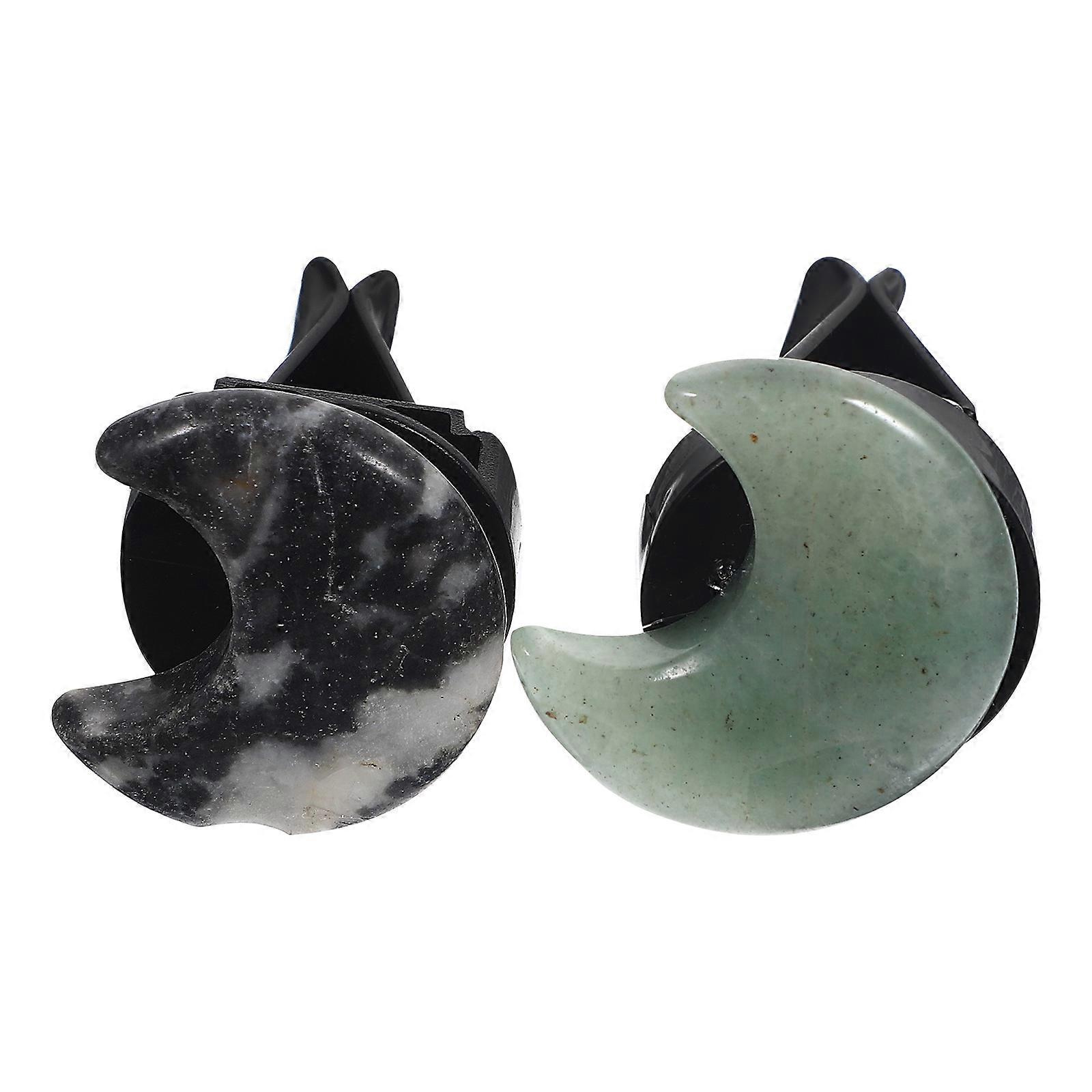 Car Fragrance Clip Moon Shaped Decorative Clamp Design For Bathroom Use 2Pcs