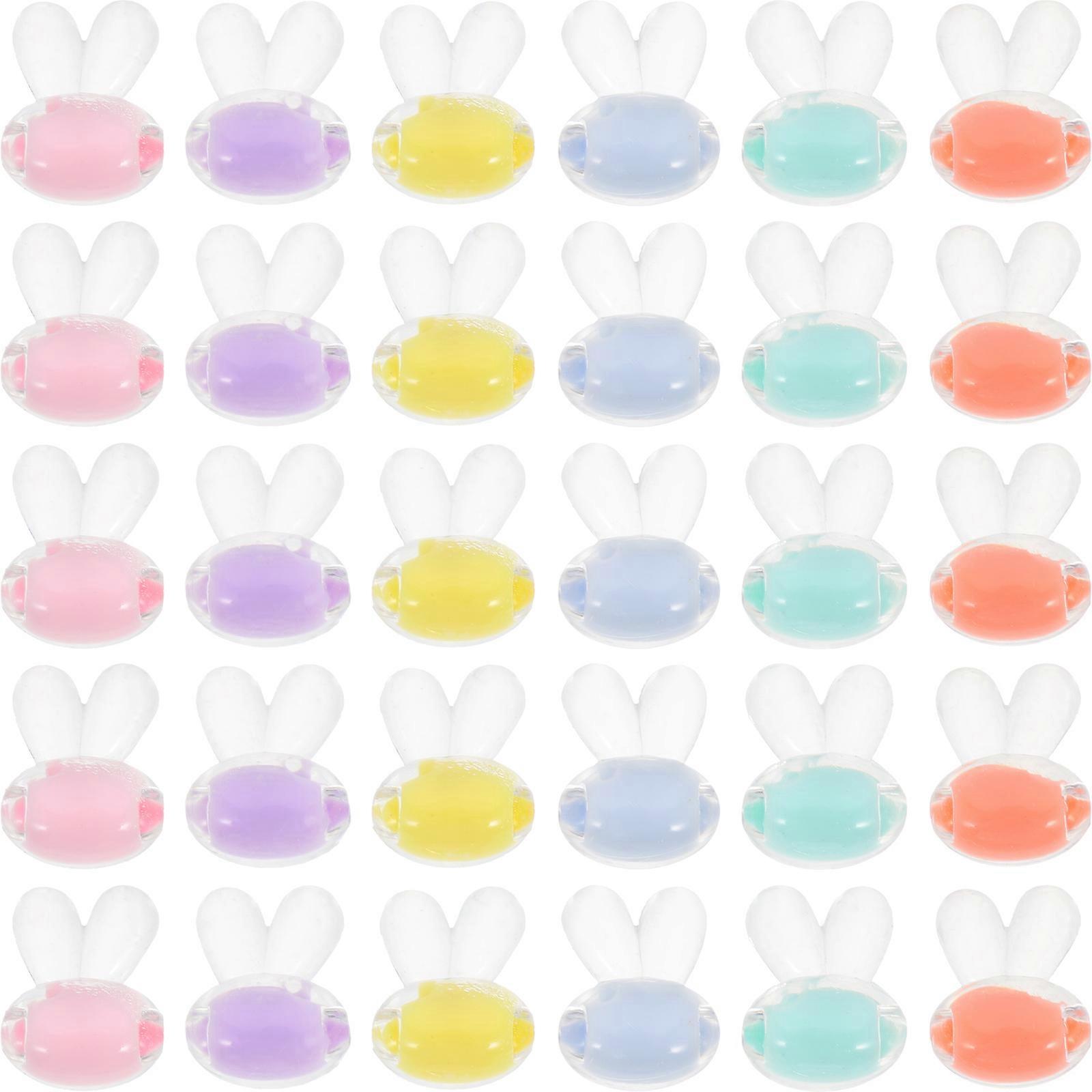 Colorful Bunny Shape Beads 100pcs for DIY Jewelry Making – Cute Loose Beads for Necklaces, Bracelets & Creative Craft Projects