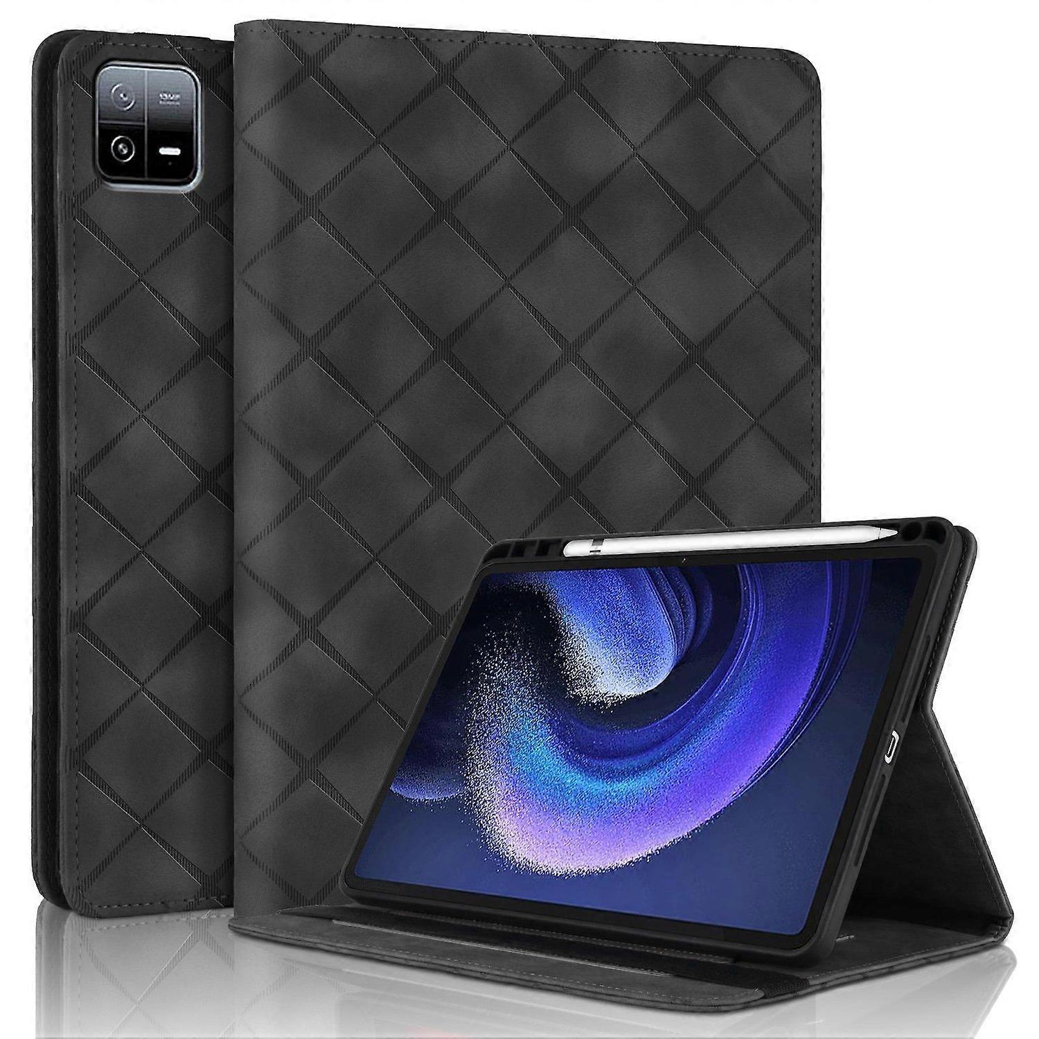 Embossed Leather Case For Xiaomi Pad 6 / 6 Pro - Black