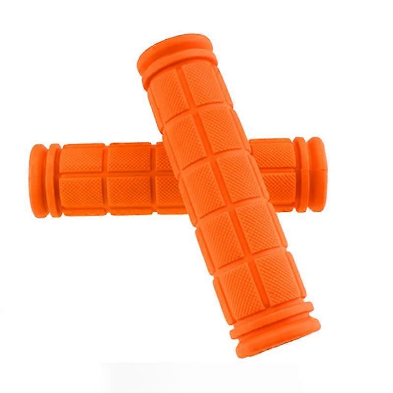 Bicycle grips, bike handle grips, rubber handlebar grips, cycling grips (1 pair orange)