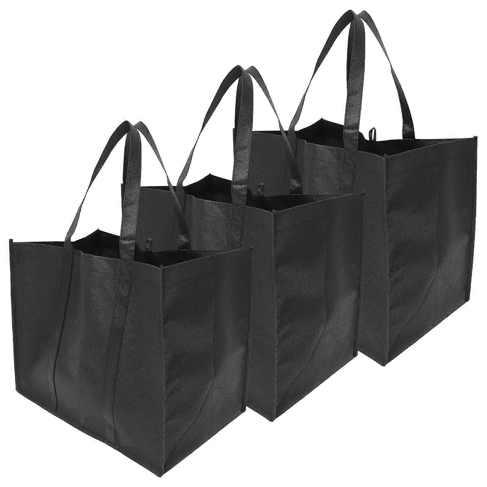 3pcs Sac fourre-tout d’épicerie Grands sacs Sacs réutilisables Sacs à provisions Stand Up Bottom Sacs portables