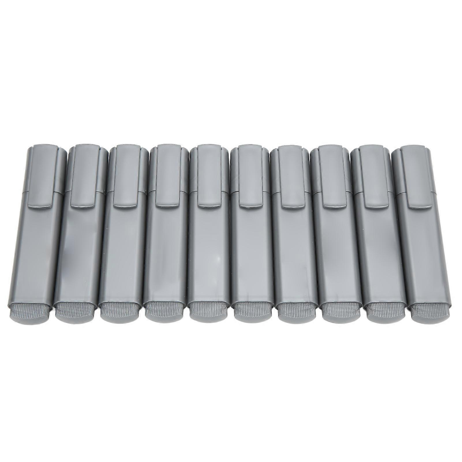 10Pcs Odorless Uniform Color Ergonomic Design Stain Repellent Fadeless Metallic Highlighter