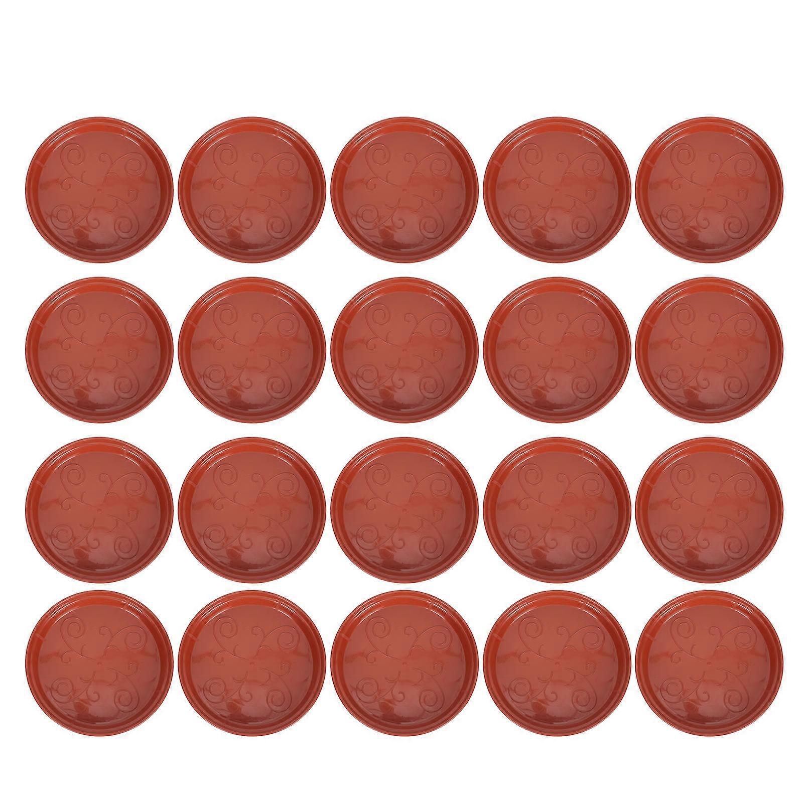 Flower Pot Bottom Plates Prevent Soil Leakage Round Resin Trays For Potted Plants Outdoor Use 18x18cm 20Pack