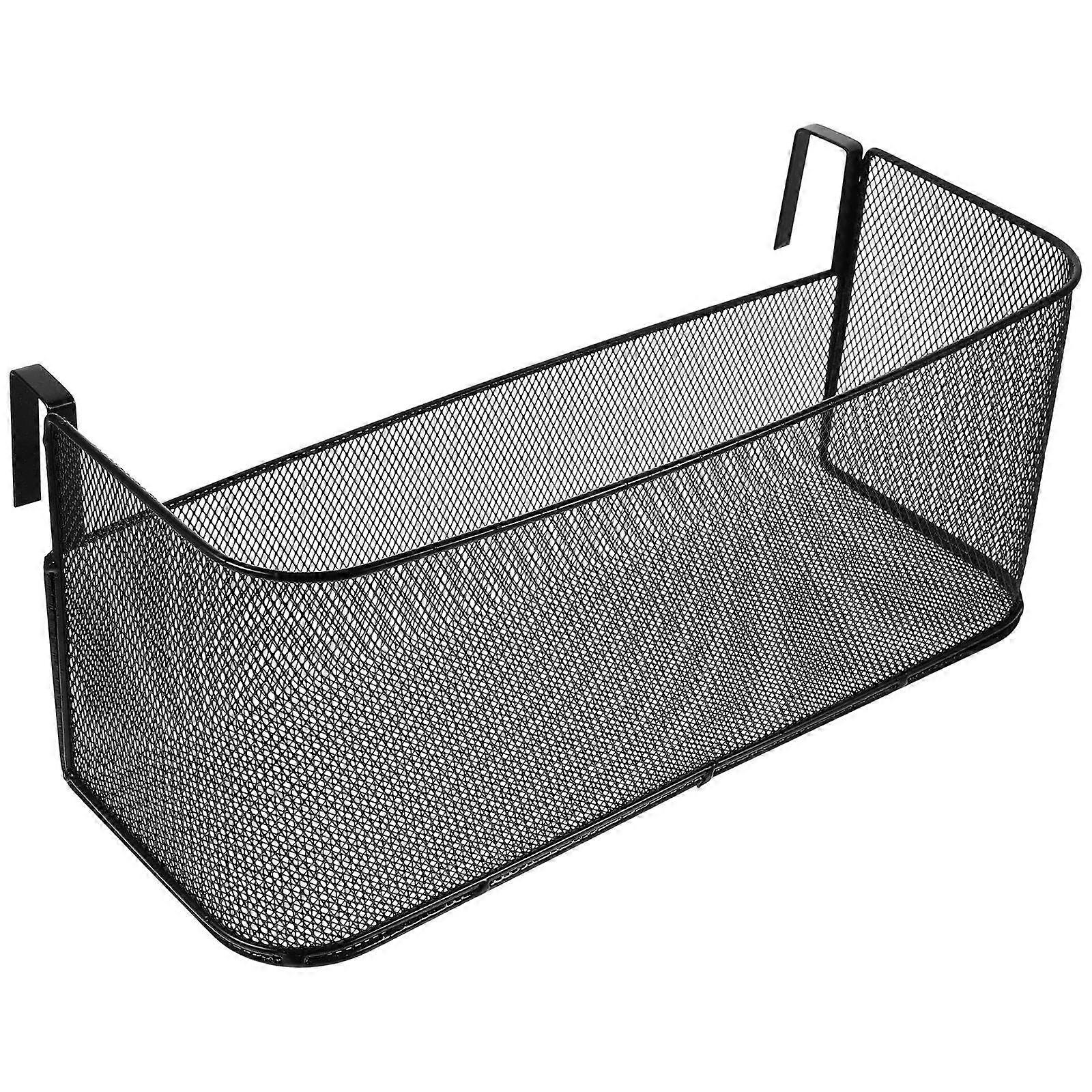 Hanging Storage Basket Black Metal Bedside Accessibility for Storage Use