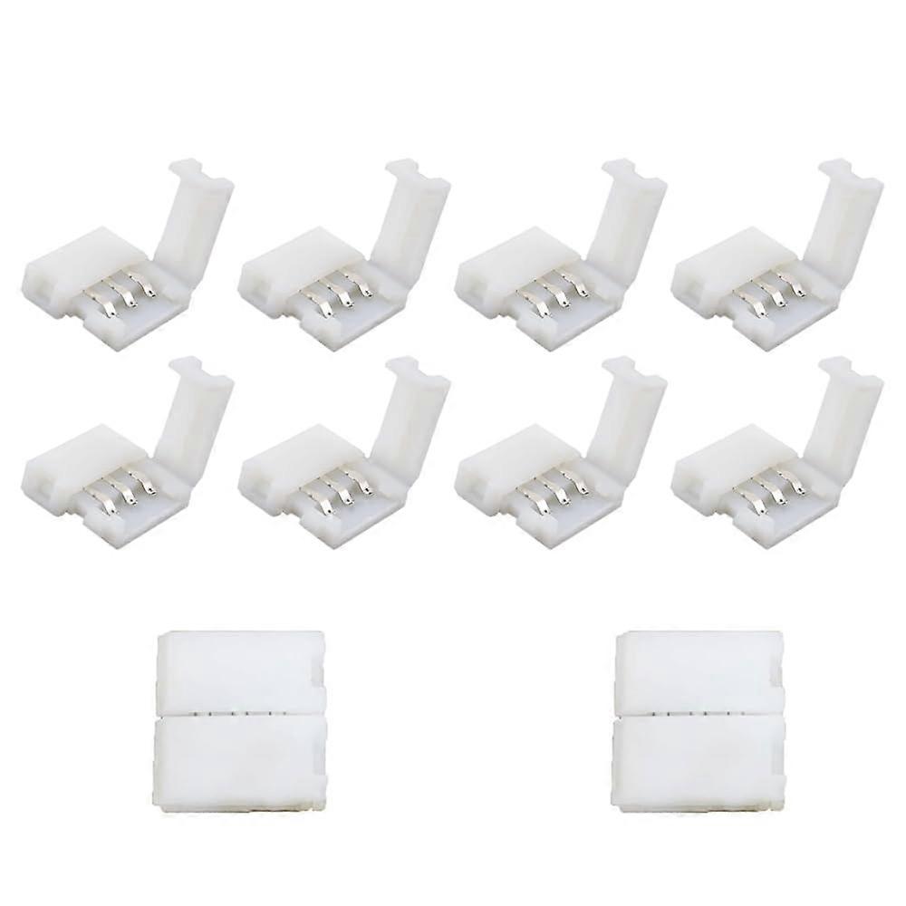Pack of 10 3Pin LED Strip Connector for 10mm SMD 5050 RGB Light Strips
