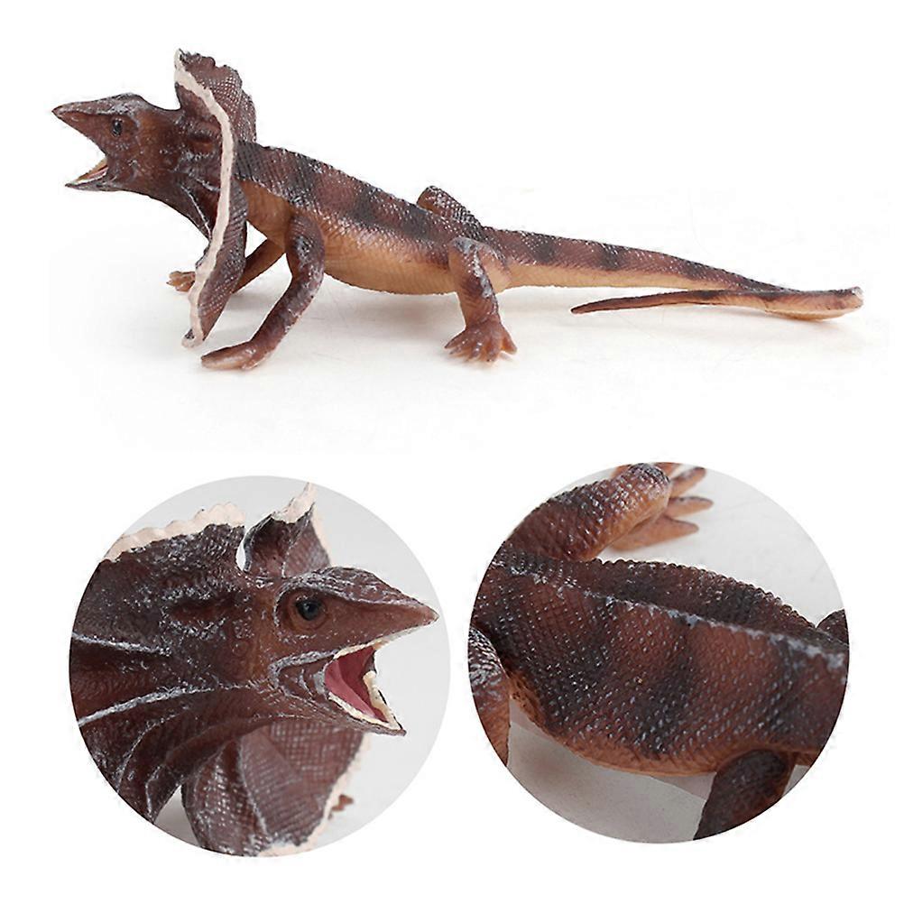 Reptile Figurines Frilled Lizard Model present Table Arrangement Simulation Design for Families 15*7.2*4.3cm 1Pc