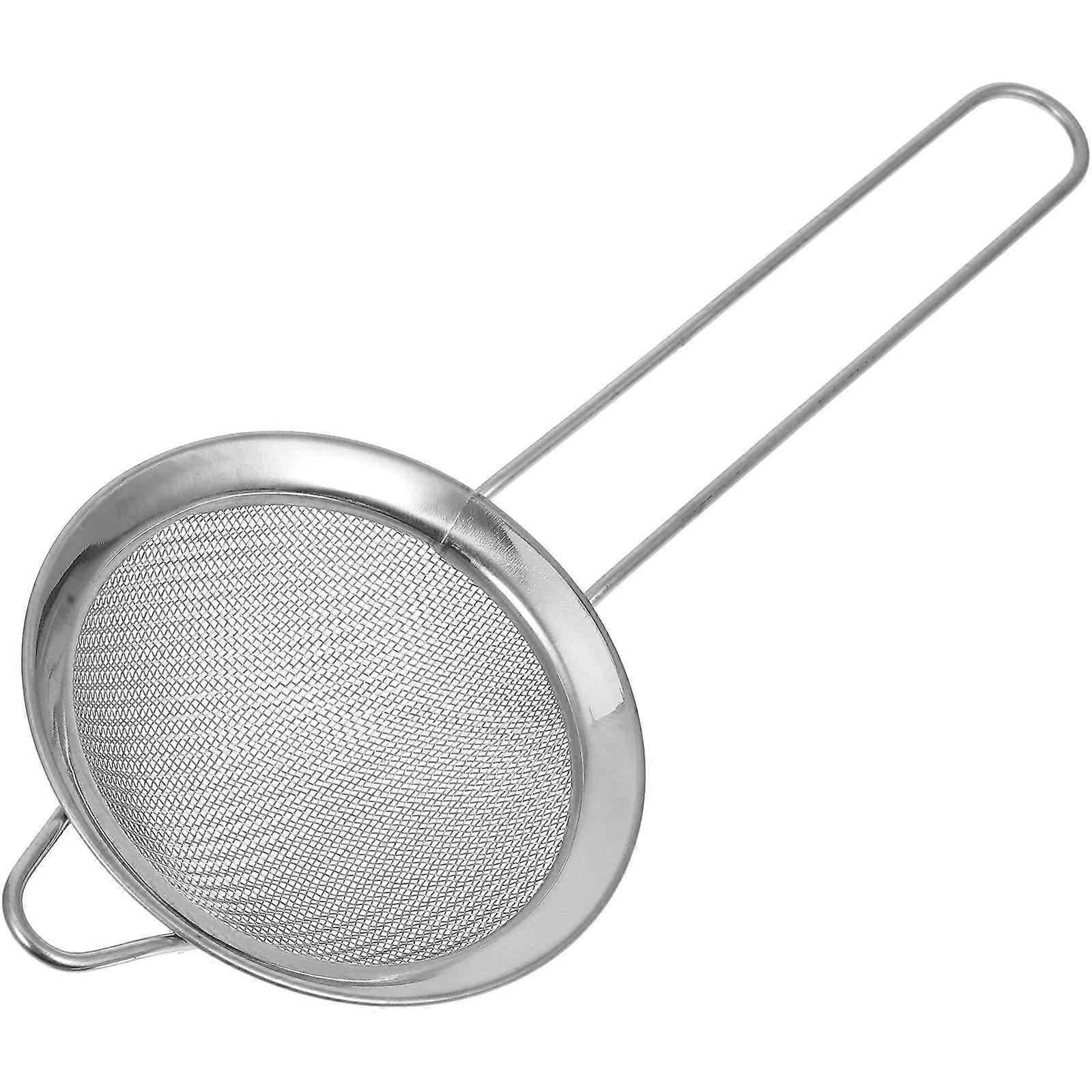 Fine Mesh Strainer Flour Sieve Sifting Baking Cooking Home Users 8.5×3.3×1.1In Stainless Steel 1Pcs