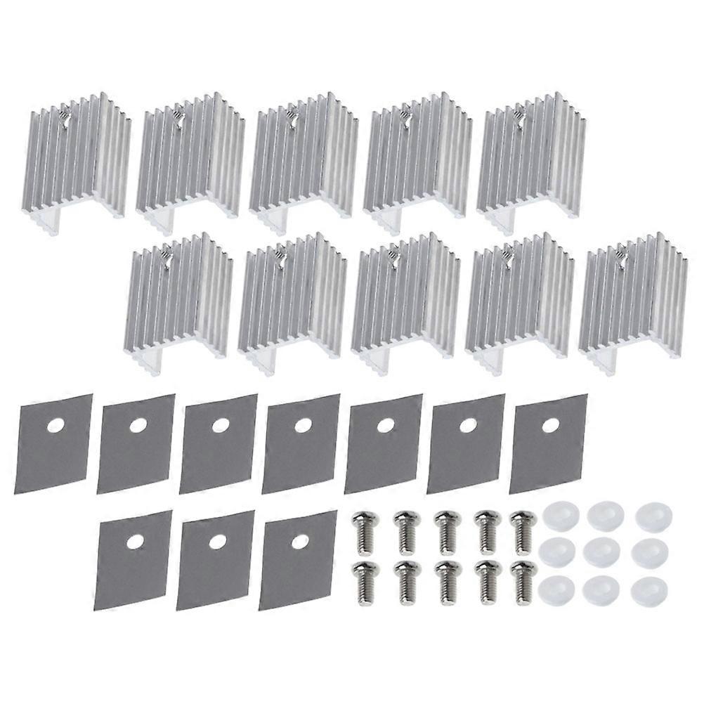 10pcs Triode Heat Sink Device Aluminum Heat Sink Electronic Radiator Block