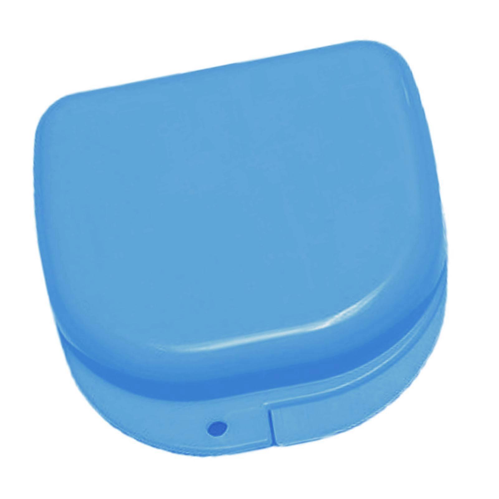Professional Retainer Case Portable Dustproof Mouth Guard False Teeth Storage Box Denture Container Skyblue