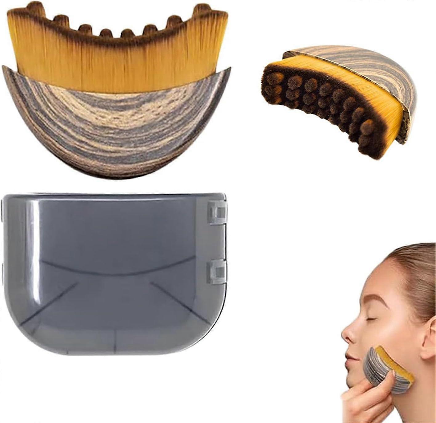 Lymphatic Contour Face Brush, Ergonomic Lymphatic Drainage Massager for Face, Chin & Jawline Sculpting, Soft Bristles to Reduce