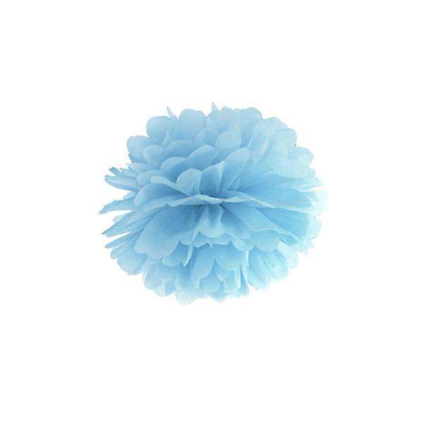 Hanging pompoms in blue paper 35 cm