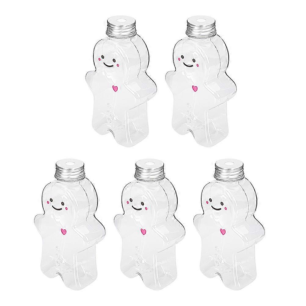 5pcs Creative Juice Bottles Milk Tea Containers Transparent Beverage Bottles