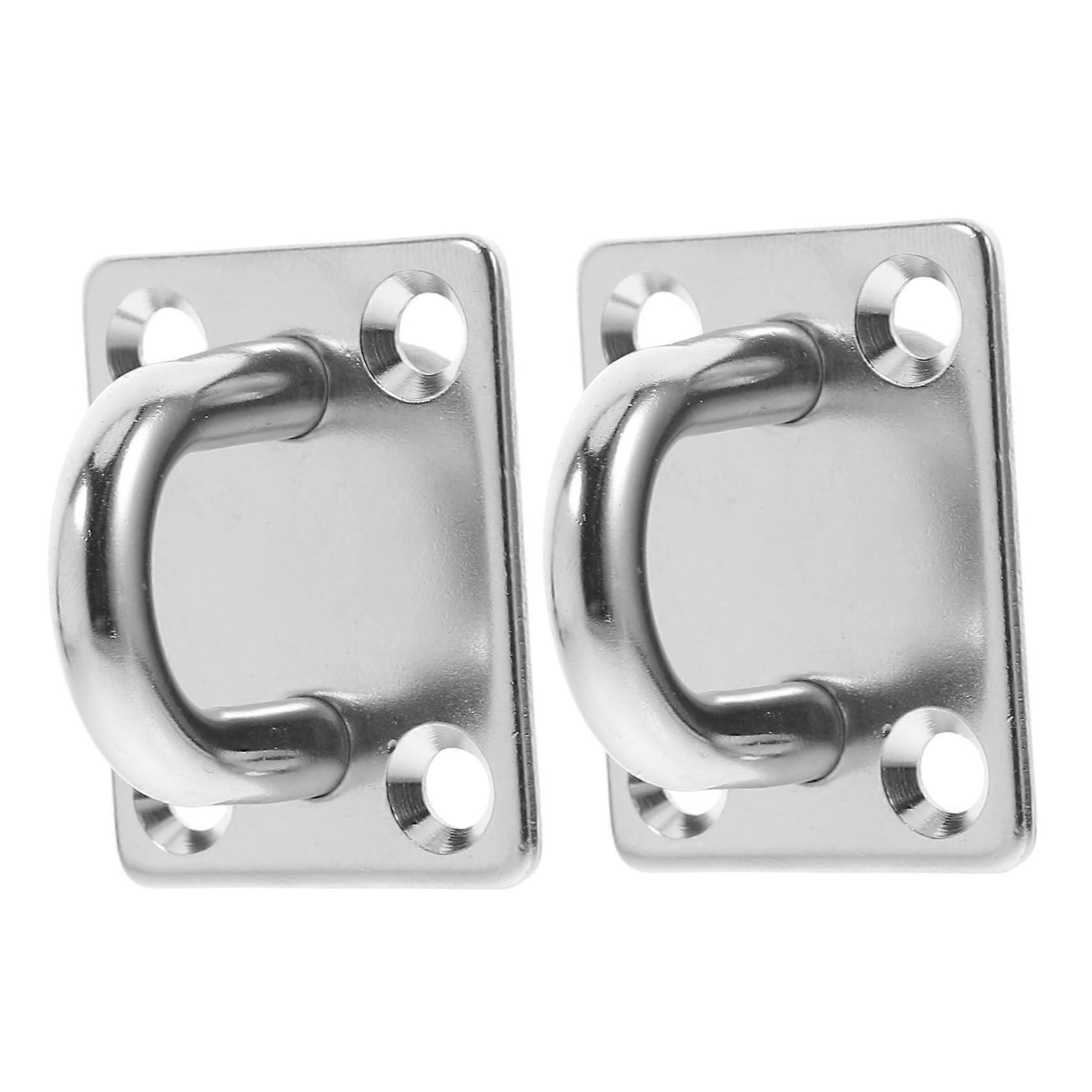 2 pieces of ceiling hooks made from pad eyes for safe hanging of objects, sturdy wallmounted hooks for boats, folding boats, and watercraft.