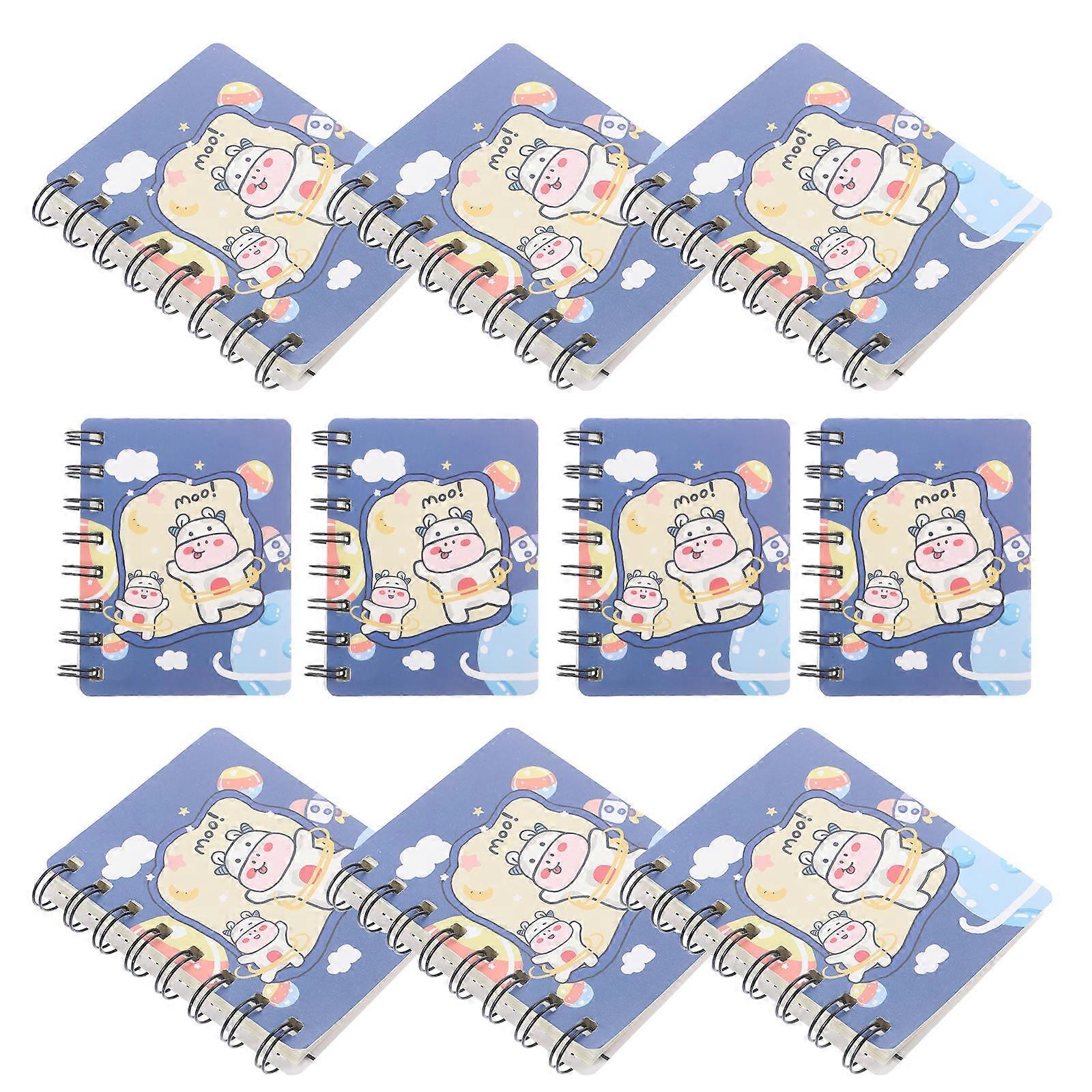 Daily Use Memo Pads Spiral Notebook for Scheduling and Goal Setting 10Pcs Multi 10.5x8cm