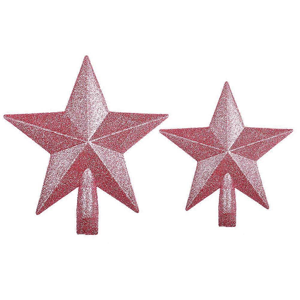 Tree Star Decoration for Tree Topper 2Pcs Glittering Plastic Ornaments