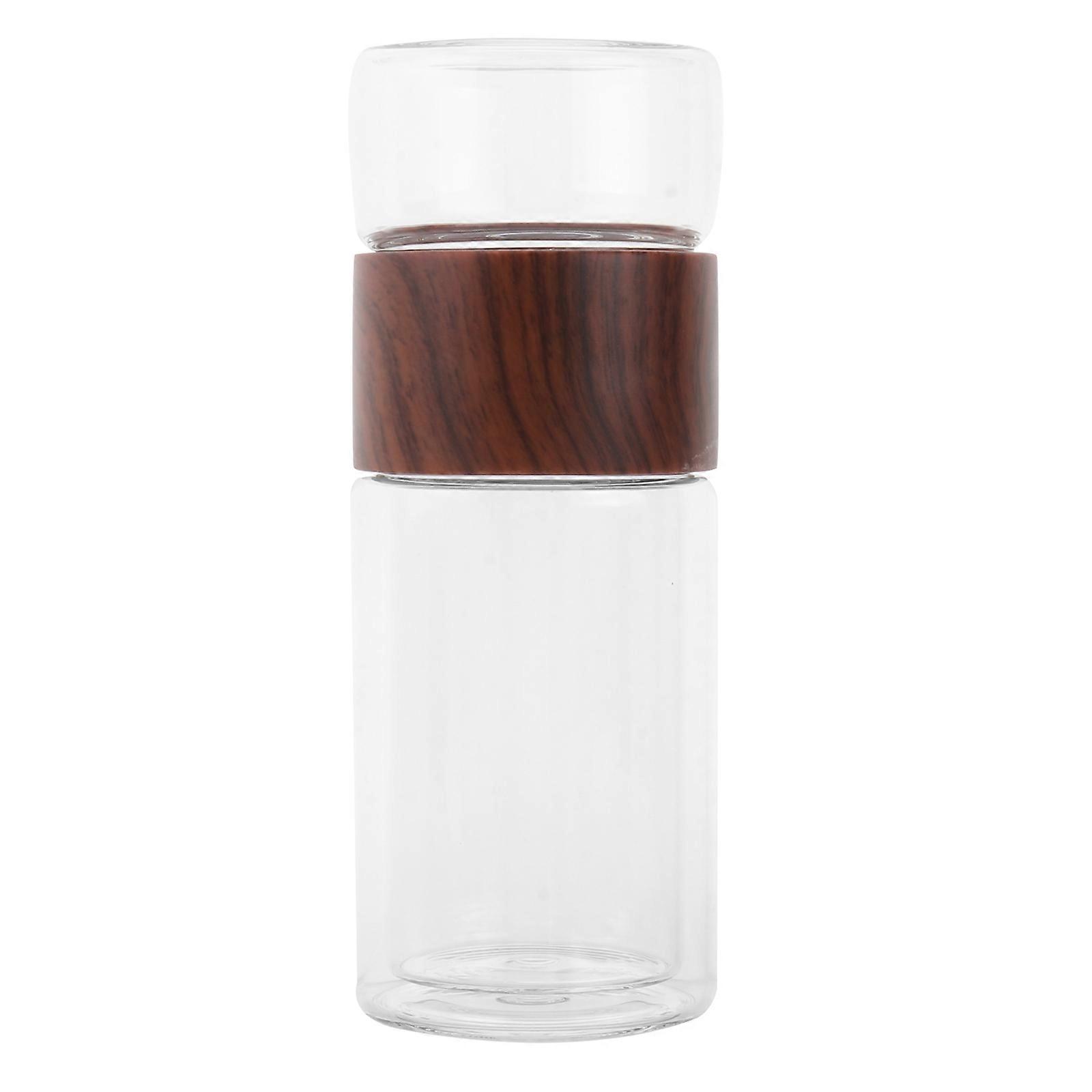 Double Wall Glass Tea Water Bottle with Infuser for Drink Assorted Color 300ML