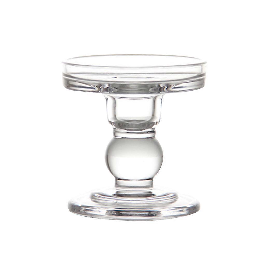 Glass Pillar Holder Retro Candlestick Holder Transparent Color Candle Holders for Mantle Home Party Decoration 1Set