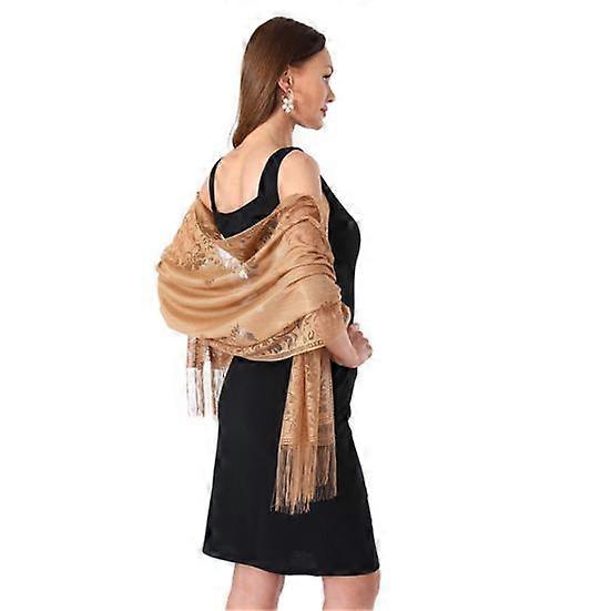 Lace Shawl Solid Color Shawl with Tassel Women Thin Scarf Skirt Wrap Shawl for Evening