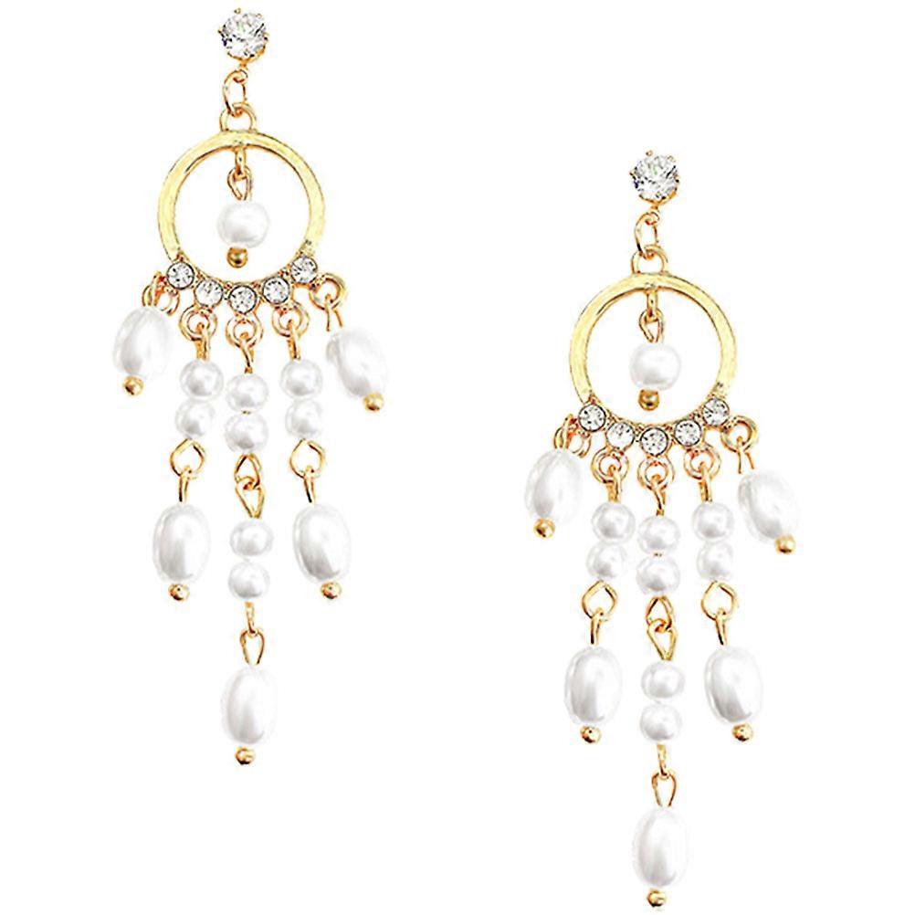 Boucles d’oreilles en perles Boucles d’oreilles perles simulées Classique Design à la mode 6 4x1 8cm 1 paire