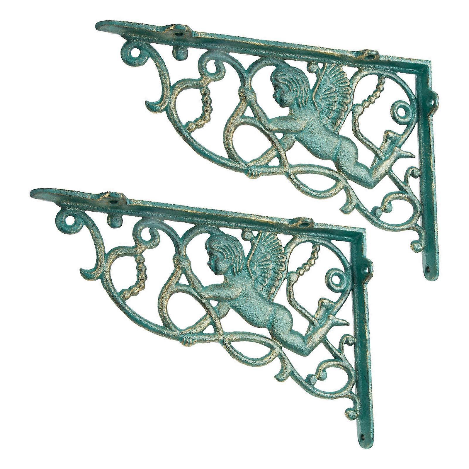 Mounting Brackets Wall Shelf Holder Support Brackets For Home Decor 27x18cm Green Storage Solution 1 Pair