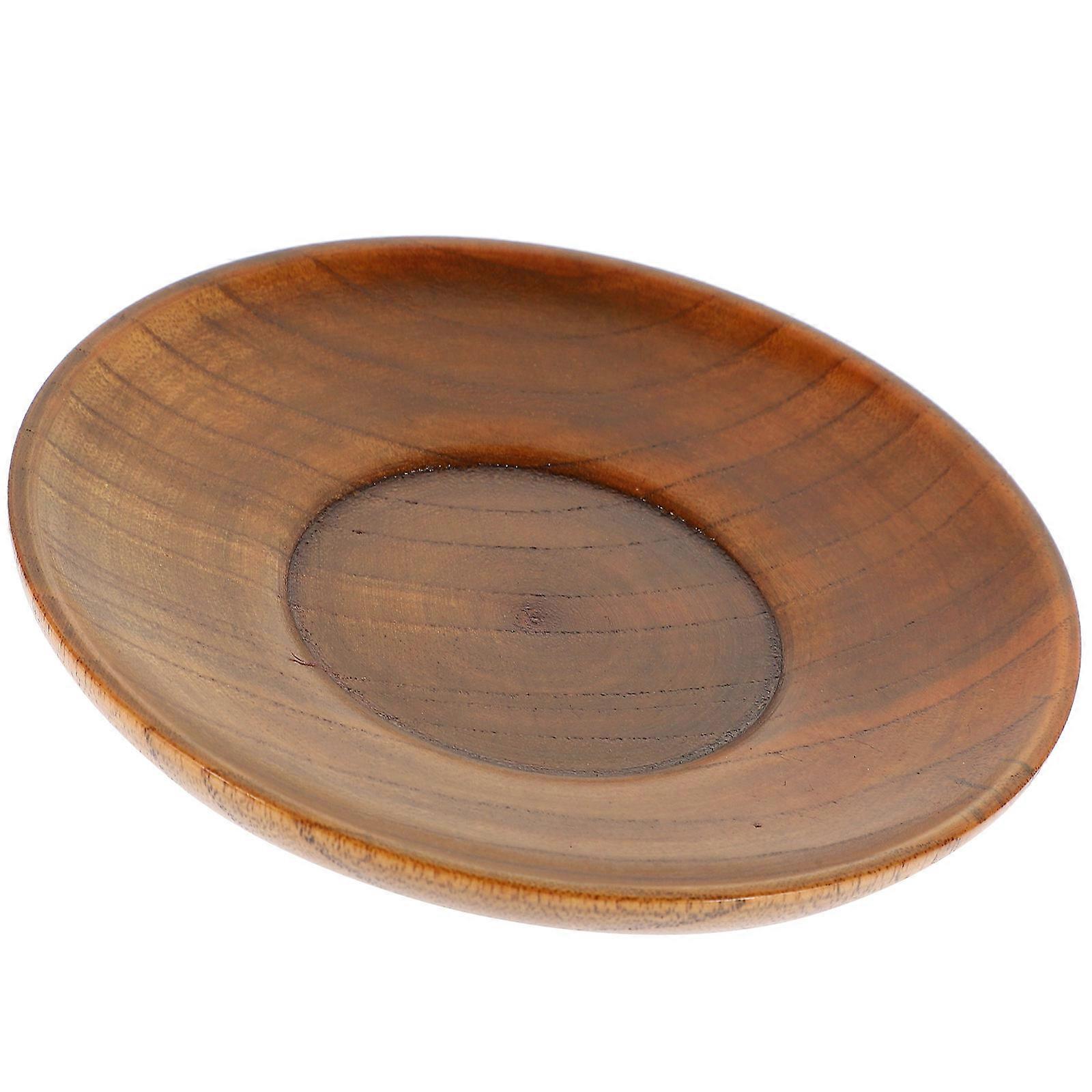 Dessert Serving Plate Wooden Soy Sauce Dishes Tableware Elegant Shape Simple Design 11.8x11.8cm 2Pcs