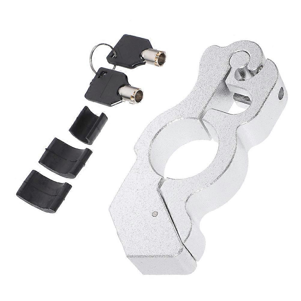 Motorcycle Handlebar Lock Silver Aluminum Alloy with Quick Easy Locking for Motorcycle