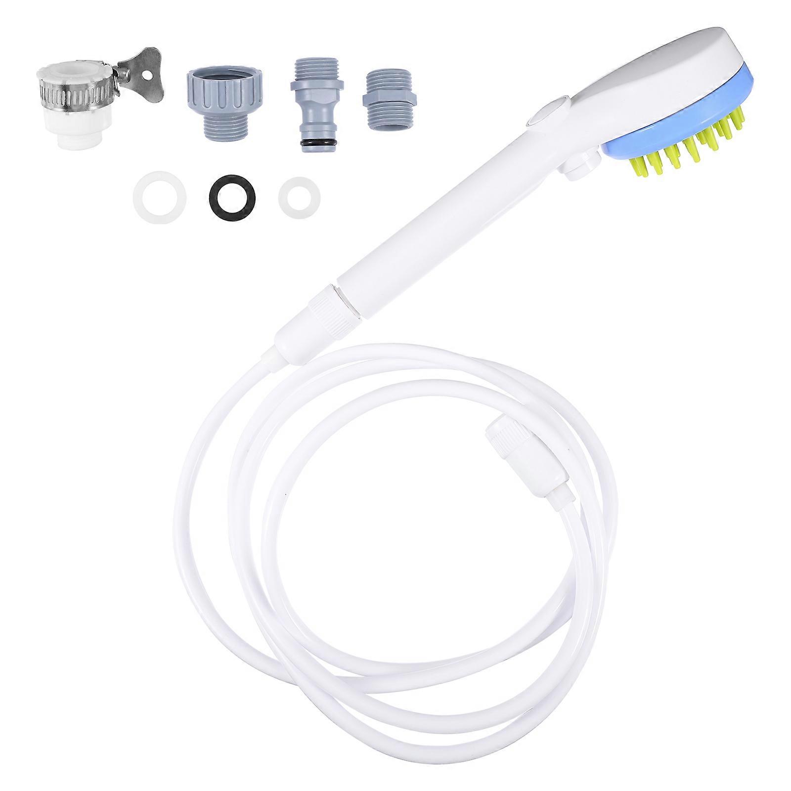 Pet Shower Sprayer with Hose & Massage Brush – Multi Functional Bathing Tool for Long Haired Dogs and Cats, Powerful Full Coverage Spray for