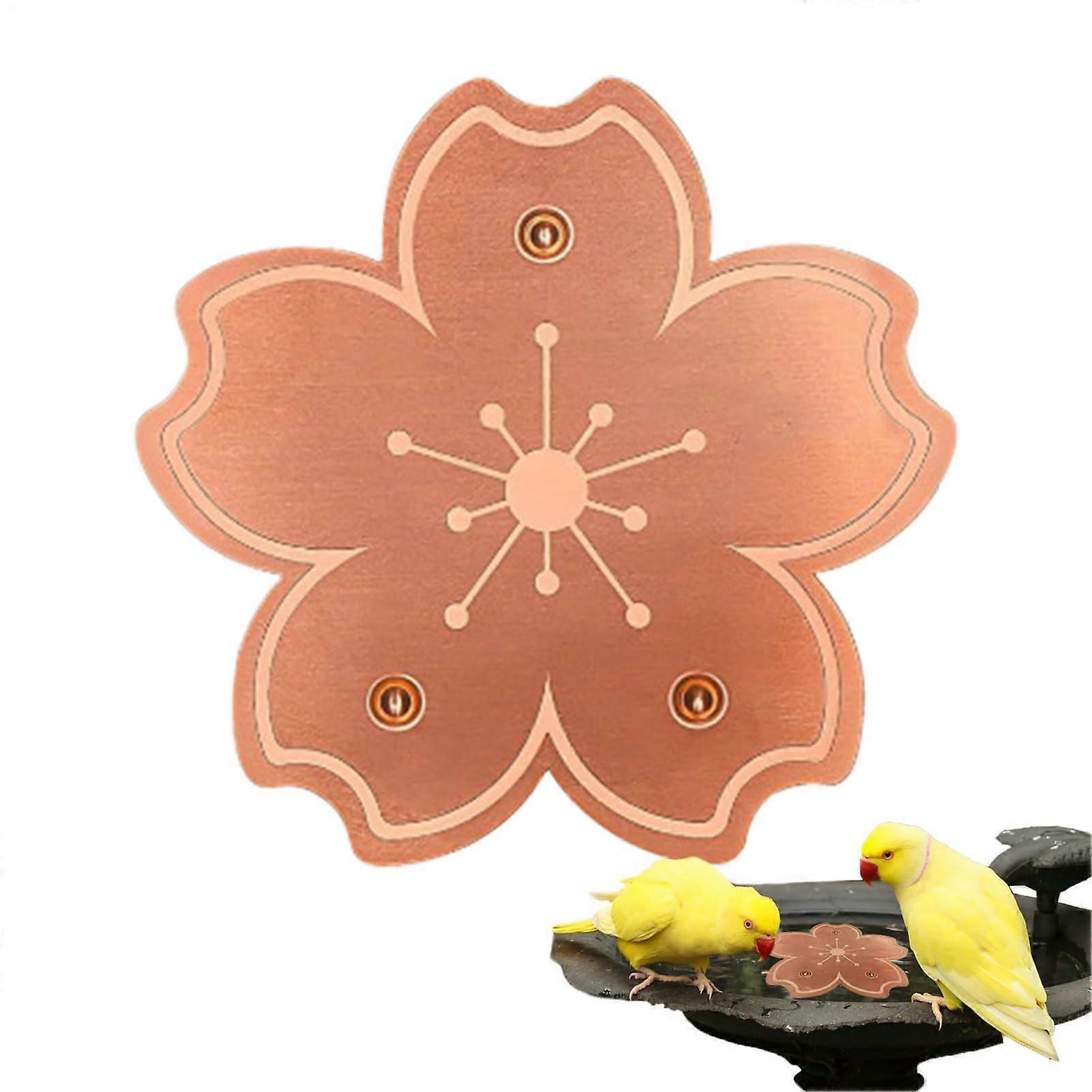 Bird Bath Copper Disk 3.94x3.94, Stable Placement Plate, Algae Control, Triple-Point Support, Garden Landscaping