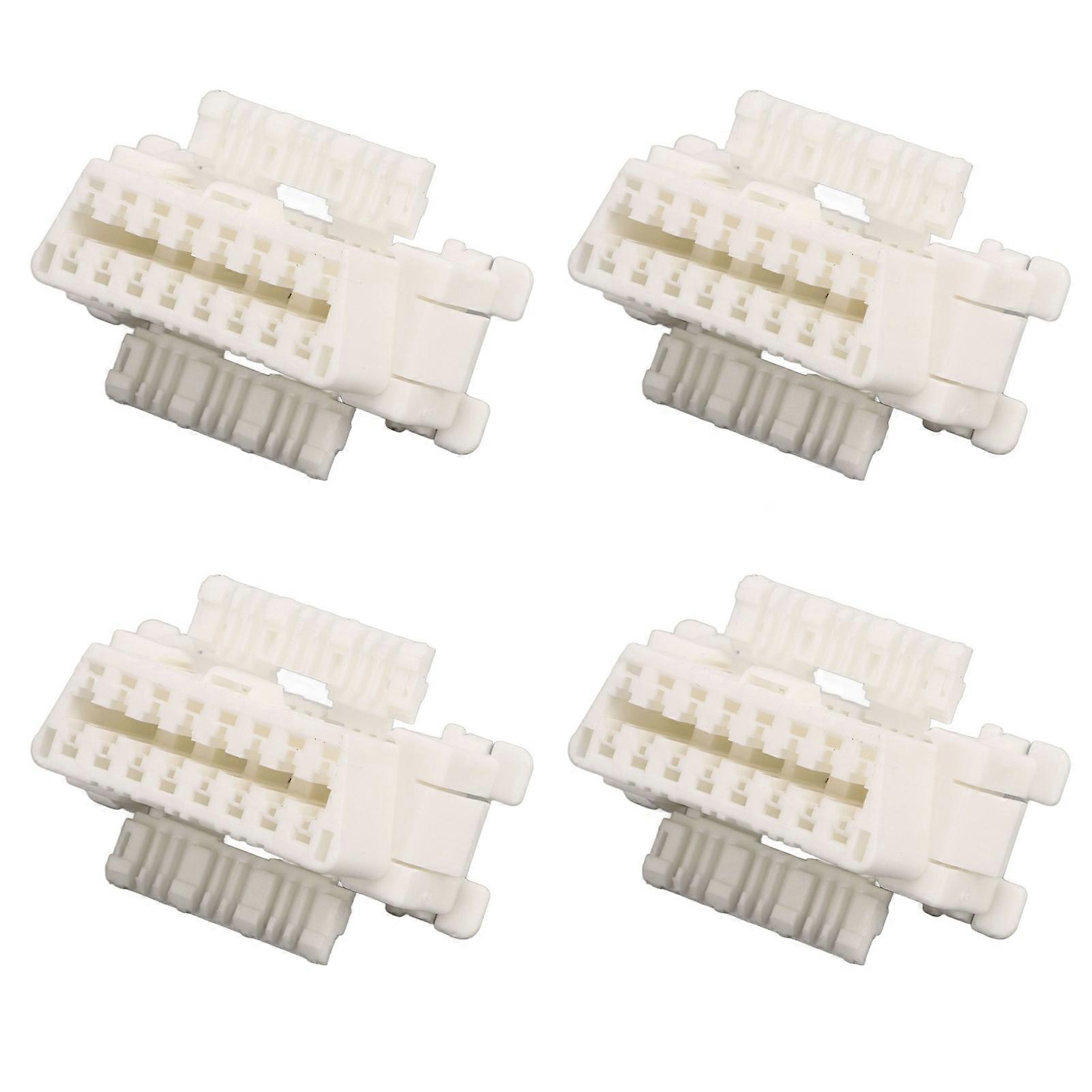 10PCS OBD2 16Pin Female Plug Harness Connector White for Car Diagnostic Plug Interface Scanner 