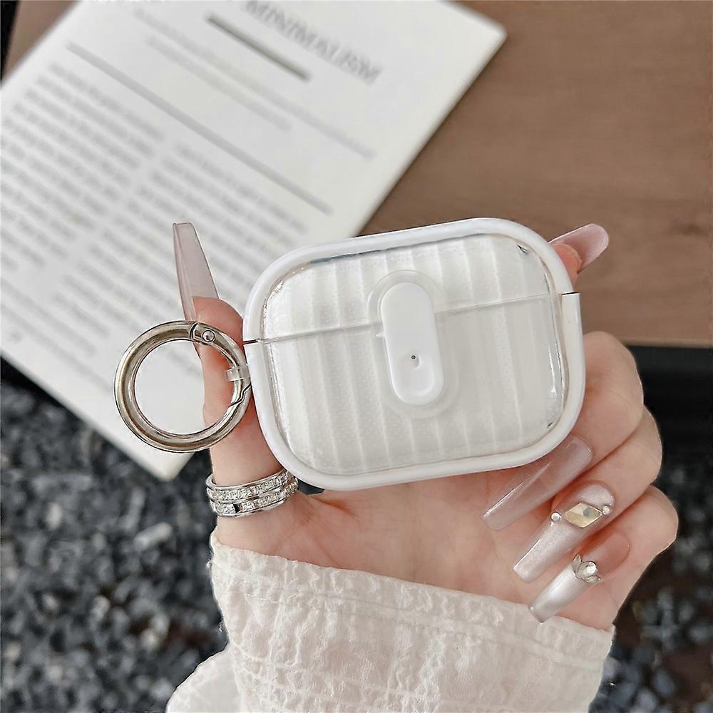 Compatible For Apple AirPods Pro Shell Texture Lock Buckle Protective Case PC TPU Earphone Cover