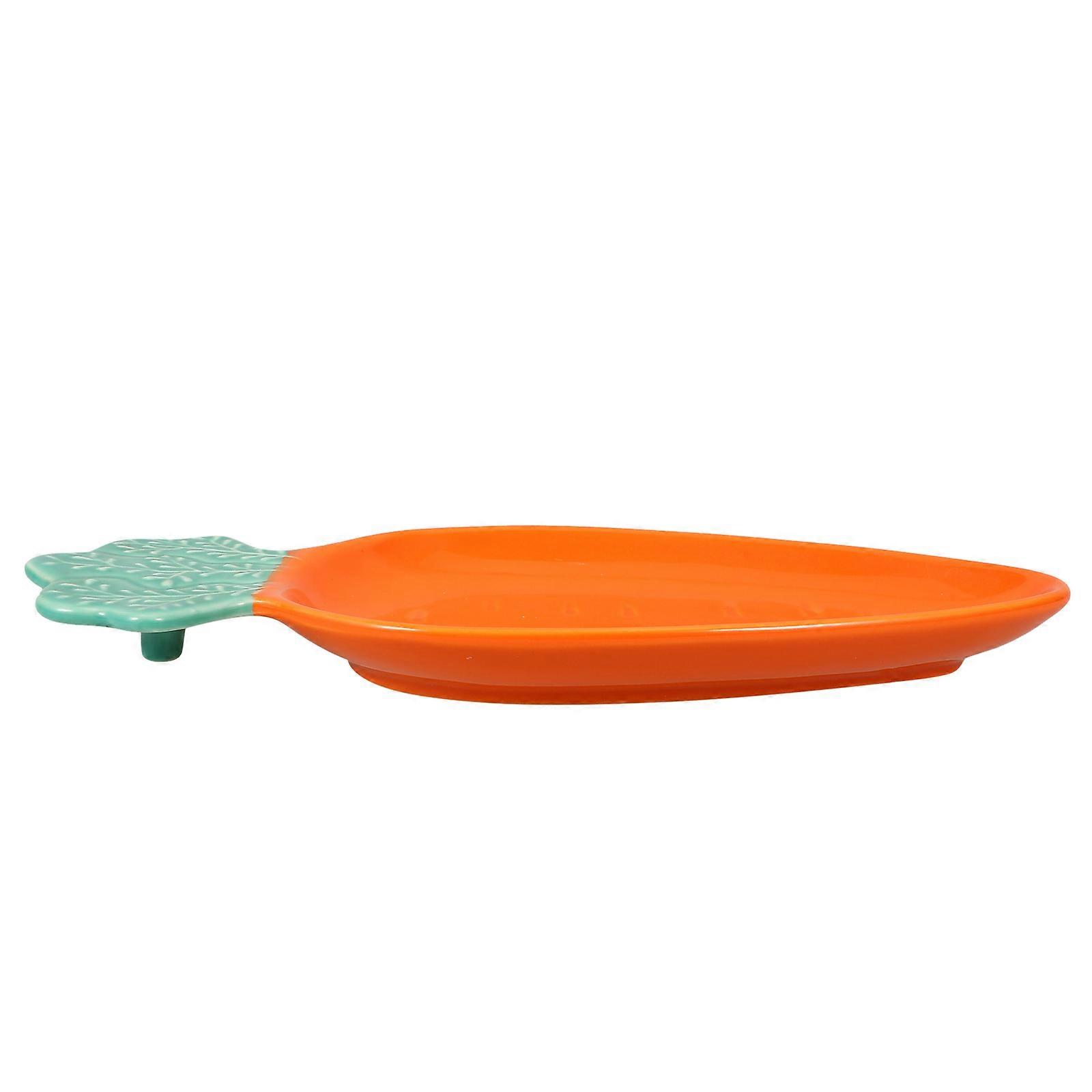 Ceramic Sauce Dish With Carrot Shape For Picnics 1Pack