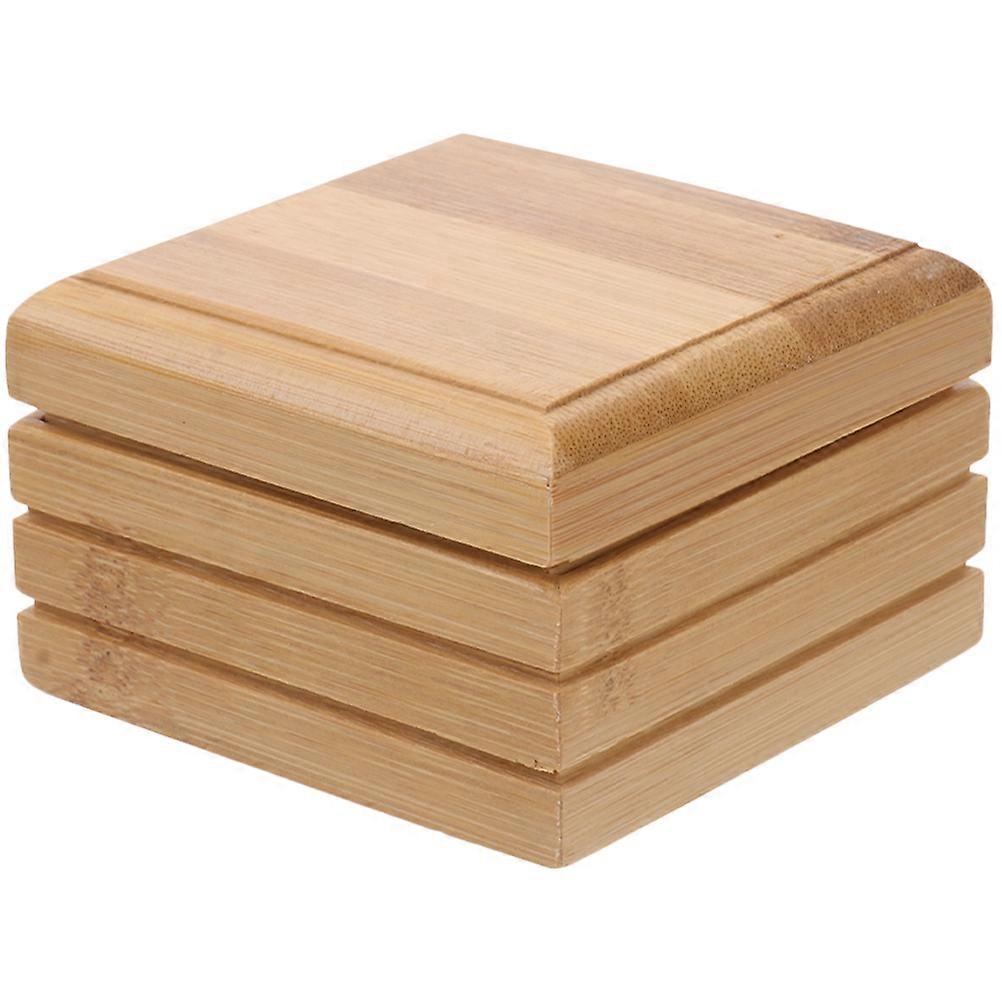Bamboo Soap Box with Lid for Storage Beige Color Drainage Design 7.5 x 4.5 x 3 Inches