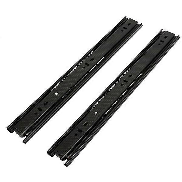 3-Piece Rail Ball Bearing Drawer Slides Runners Damping Buffer Soft Close 35*4.5 cm - Furniture Hardware
