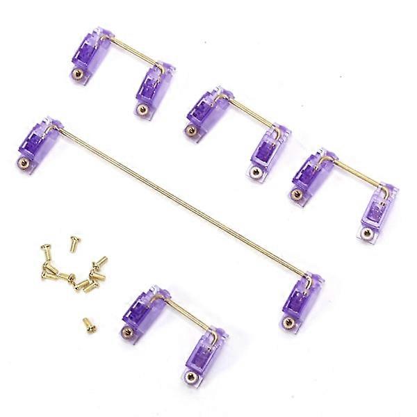 Mechanical Keyboard Stabilizer with Gold-Plated Screws Computer Accessories for DIY 61/64/87 (Transparent Purple)