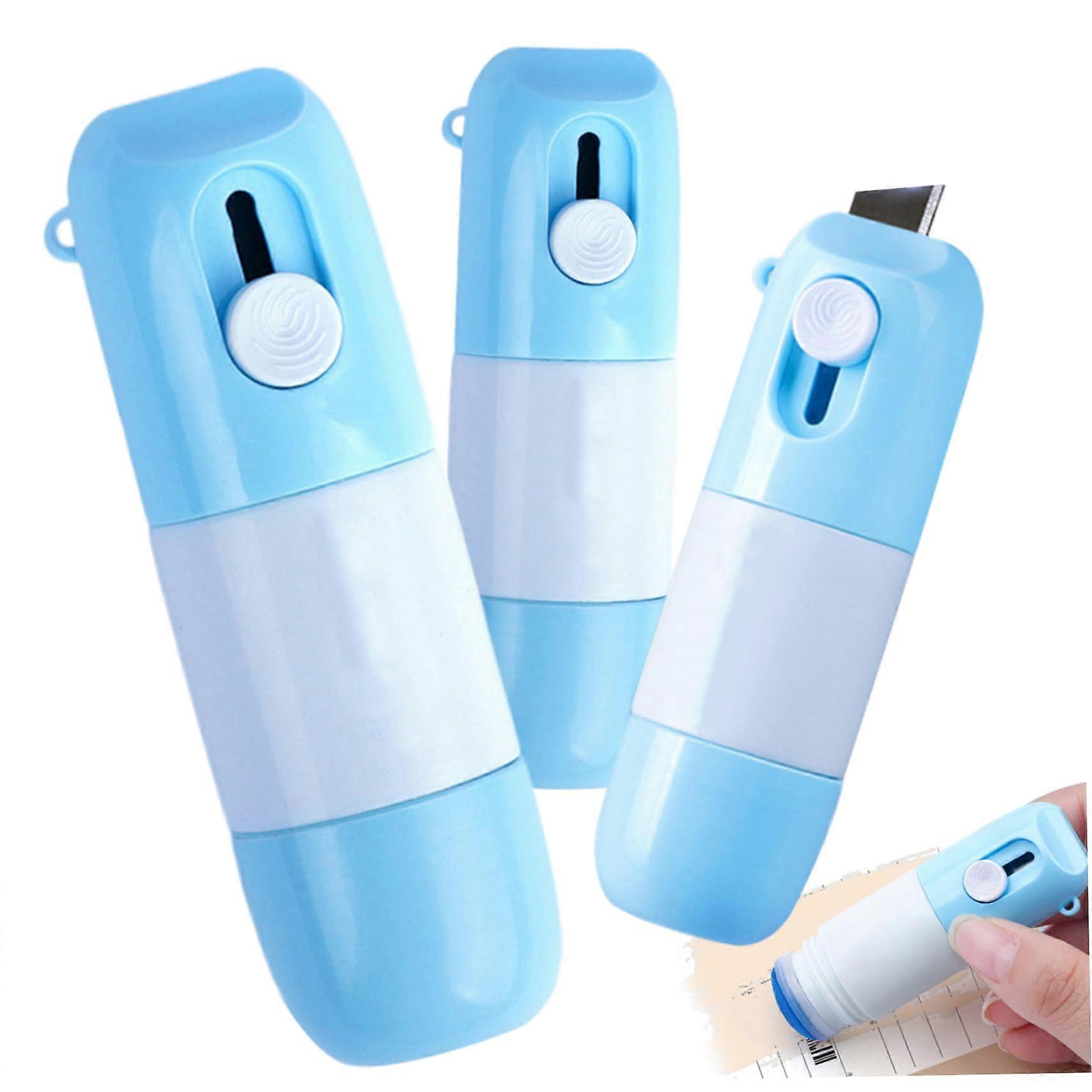 Thermal Paper Correction Liquid with 3-Piece Package, Portable Whiteout Liquid, Instant Privacy Protection with Cutter