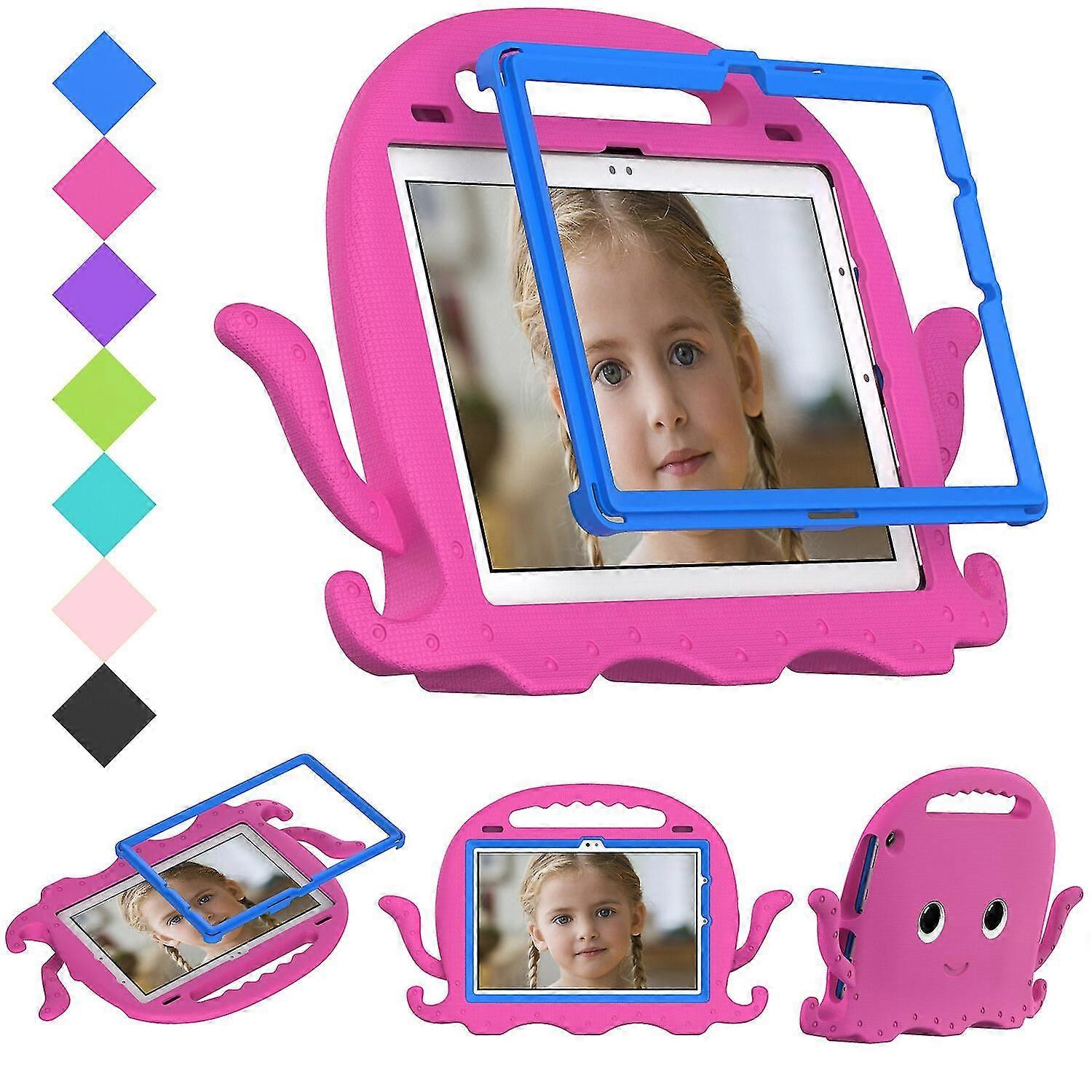 Copertura protettiva anticaduta sicura per bambini per Kindle Fire HD10 2021, rosa rossa