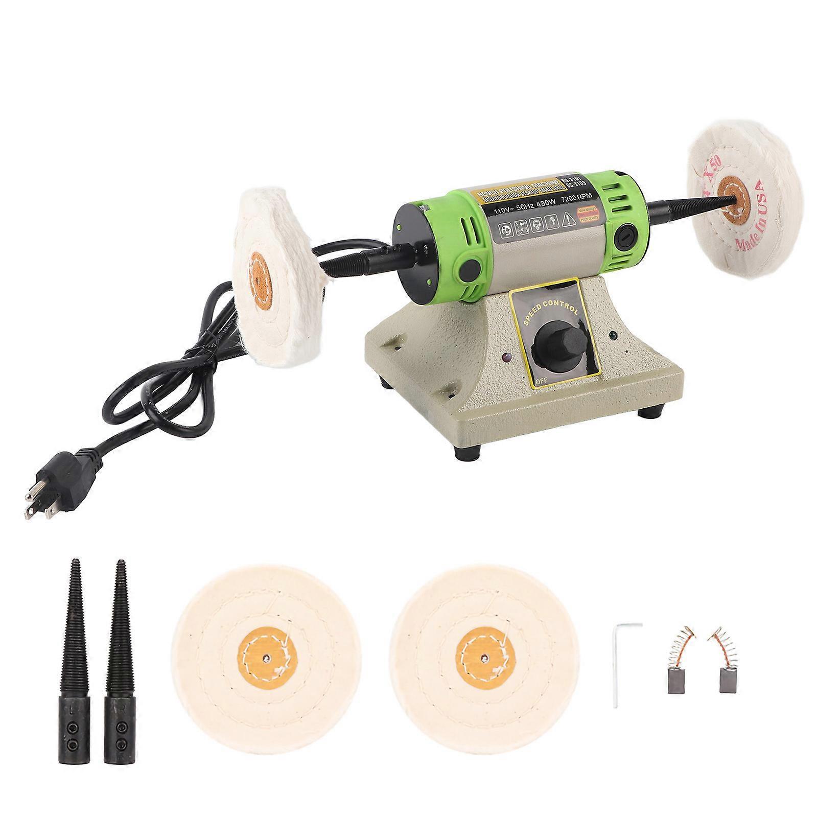 Desktop Double Head Bench Polisher Grinder Jewelry Polishing Buffer Machine