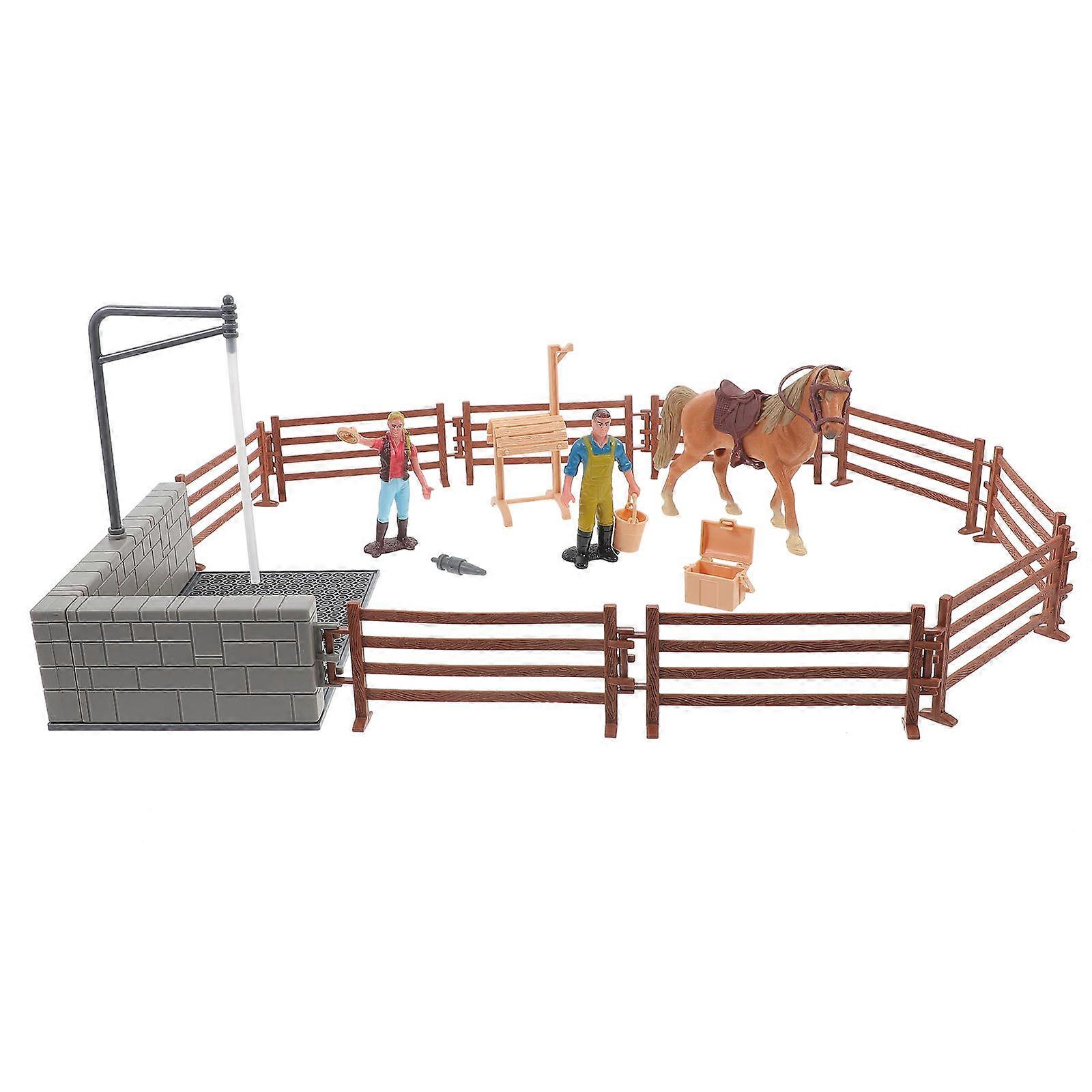 Multi-Functional Miniature Stable Toy Ideal For Photography Props And Room Decoration In Realistic Style 1 Set