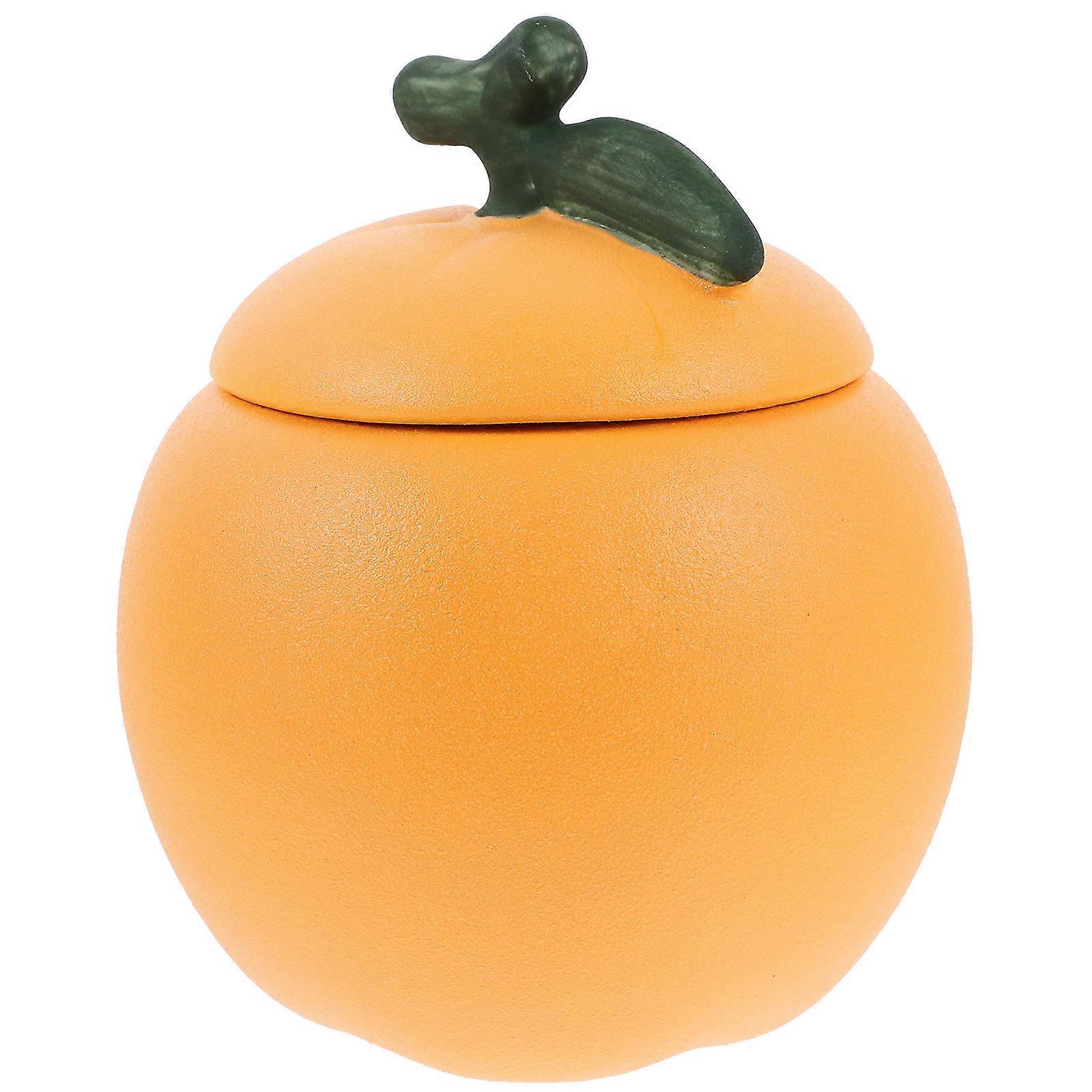 Simple Style Ceramic Tea Container With Lid Designed For Families 11.3X9.3Cm 1Pack