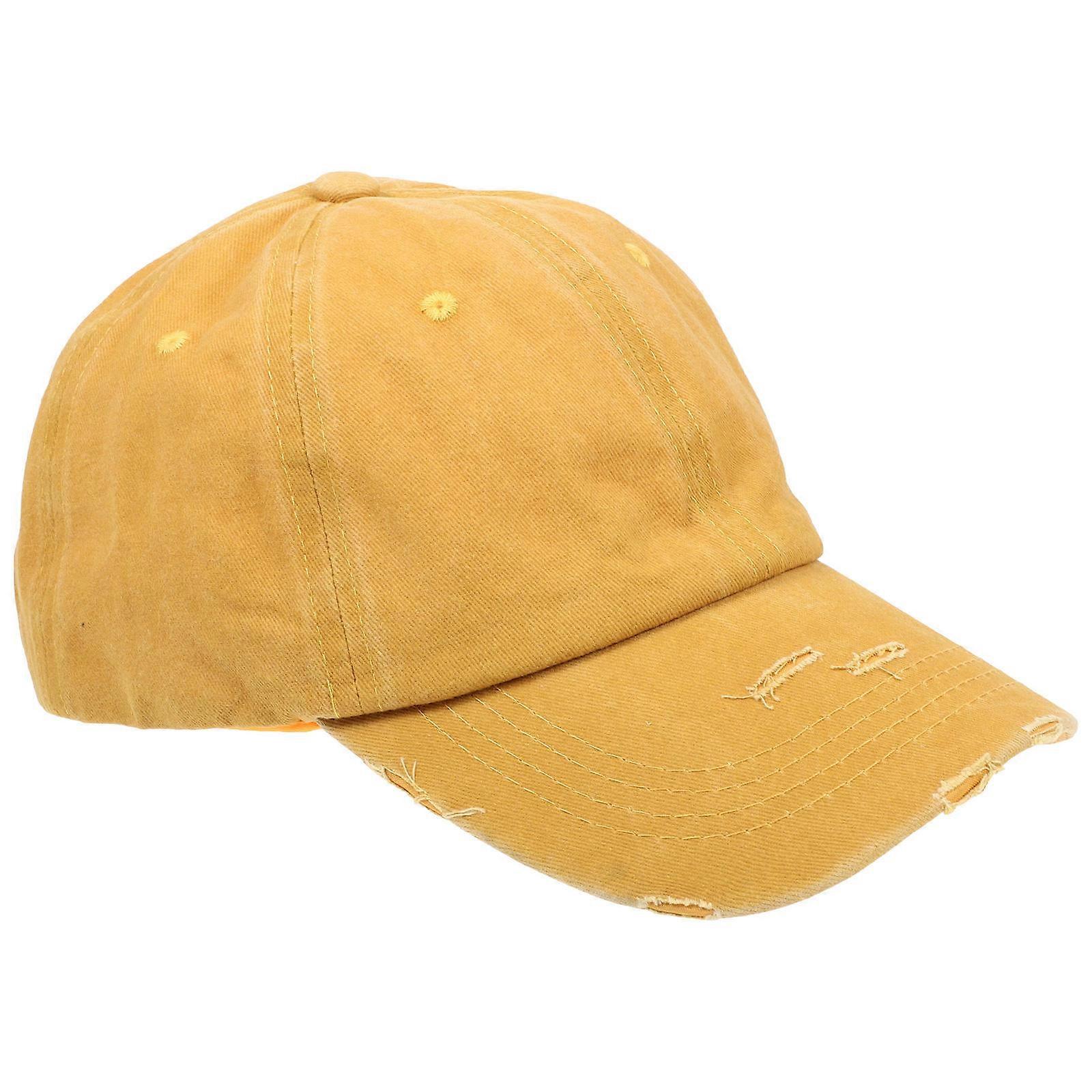 Here's a refined and engaging product description based on your input:

   

**Breathable Yellow Baseball Cap for Women – Stylish Sun Visor Hat for