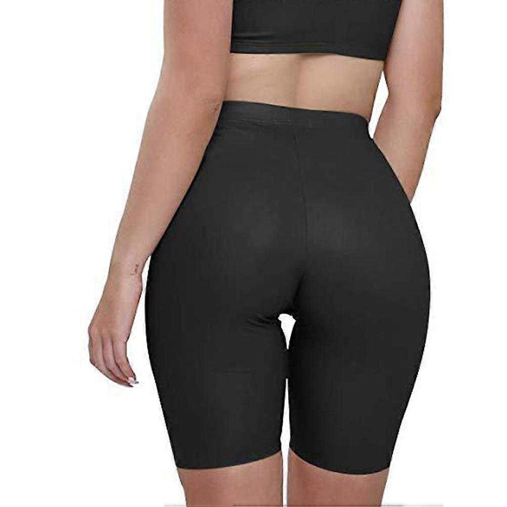 Solid Color Yoga Tights For Women Designed For Cycling Fitness And Jogging Activities In Black XL With Body Curve Presentation Feature In 1Pcs