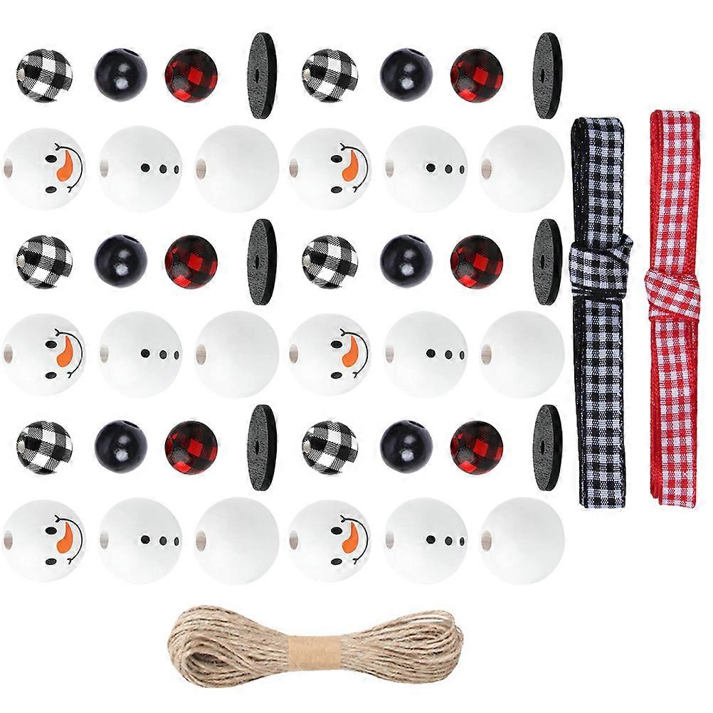DIY Wood Spacer Beads Set Designed For Families To Create Christmas Decorations With Vivid Snowman Features And Multi Colored Attributes 1 Set