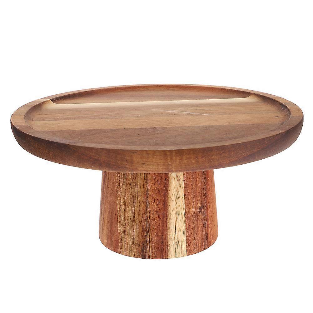 Round Cake Tray Decorative Cake Stand Wooden Dessert Stand For Event Planners Weddings 25X25X10CM Display 1Pack