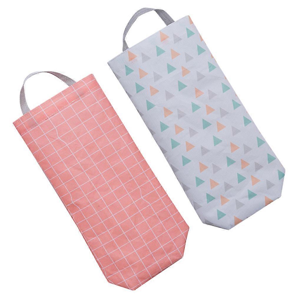 Hanging Trash Bag Pouch 2Pcs For Kitchen Garbage Management Assorted Color Reusable And Compact Style