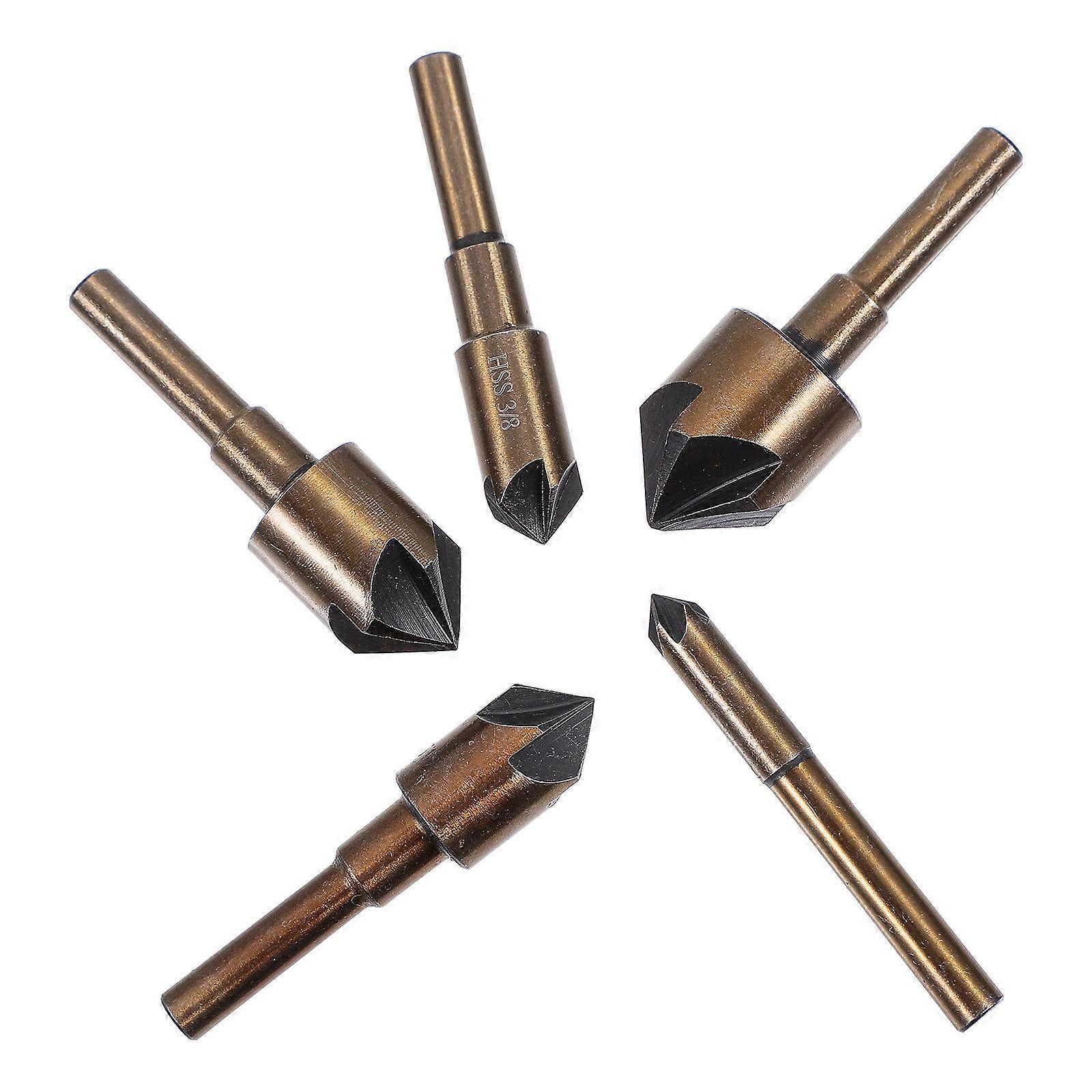 Chamfer Bit For Plastic Processing 5PCS Set Round Handle Durable Deburring Tools