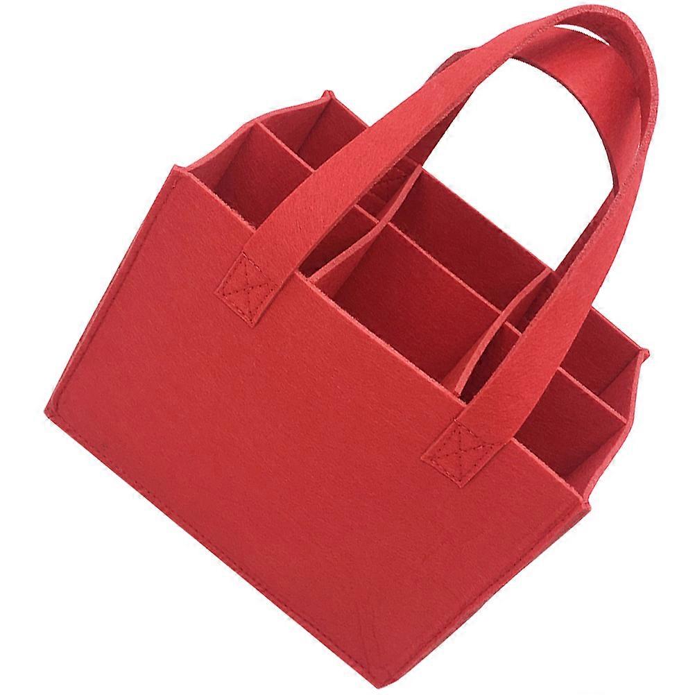Portable Wine Bag for Storage Made of Felt Red Color Perfect for Gifts and Home Use 750ml