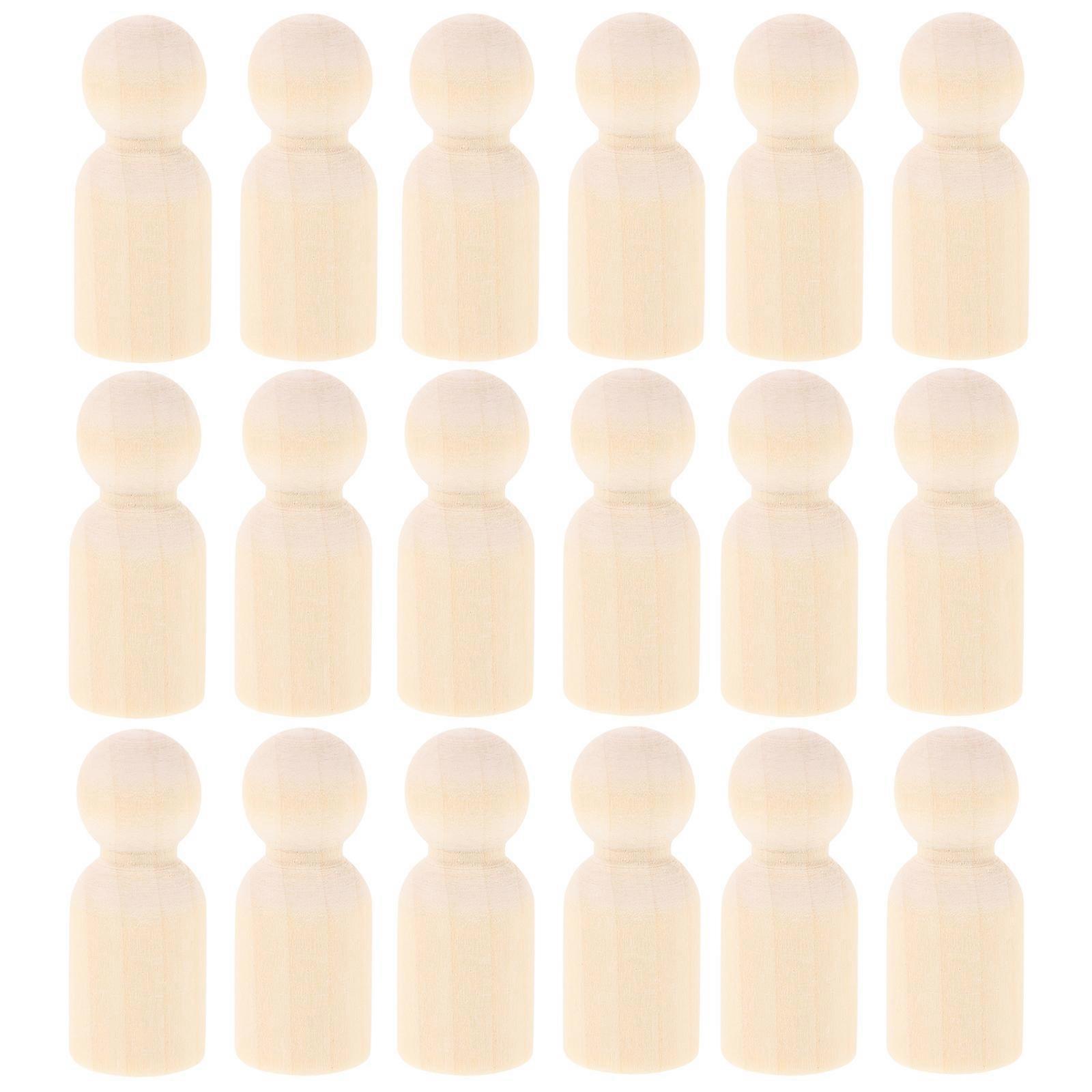 Wooden Peg Dolls Unfinished for Craft Use 120Pcs Light Brown Wooden Figures