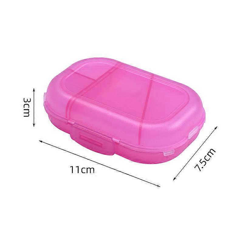 Pill Box 8 Compartments Double Layer Waterproof Dustproof Pill Storage Pink 1pc
