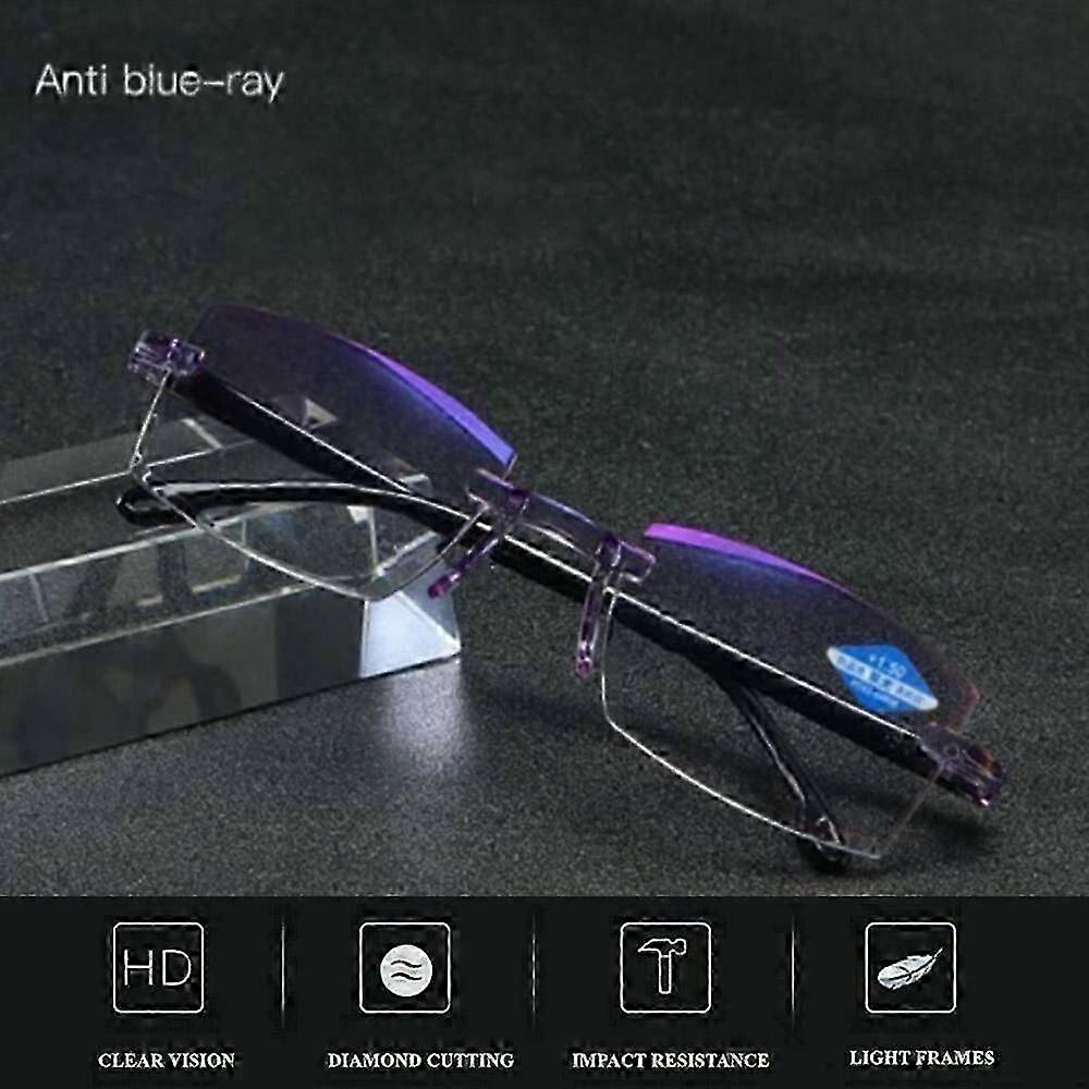 Anti-blue Progressive Far And Near Dual Use Reading Glasses Vision Care 1.0-4.0